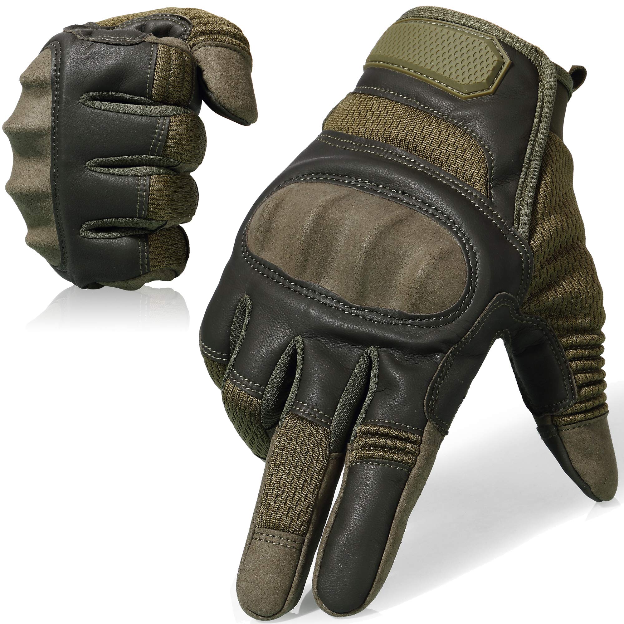 Axbxcx Touch Screen Full Finger Gloves For Motorcycles Cycling Motorbike Atv Bike Camping Climbing Hiking Work Outdoor Sports Men Women Green Xl