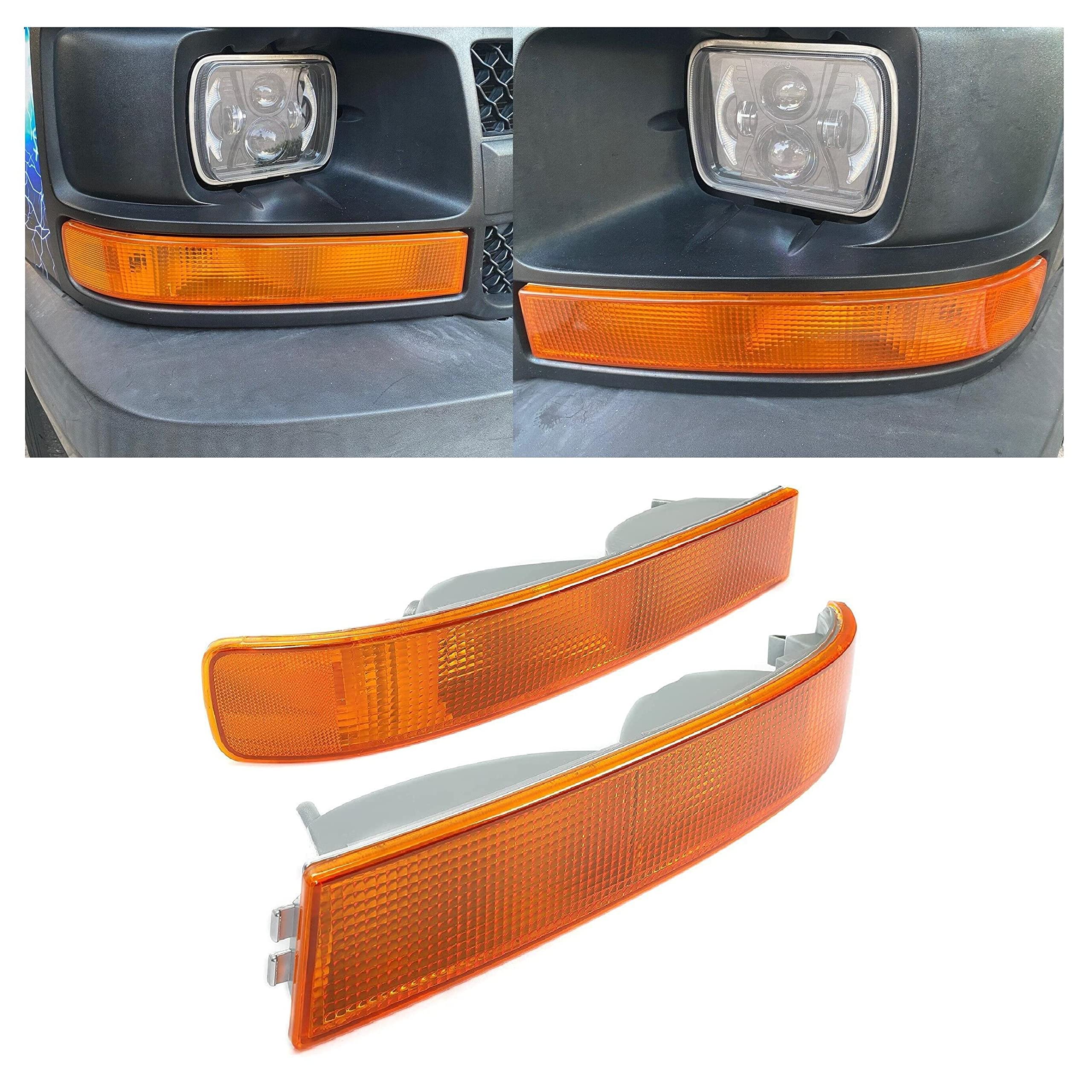 Ecotric Turn Parking Signal Light Compatible With 2003-2022 Gmc Savana Van/Chevy Chevrolet Express Side Marker Parking Lights As
