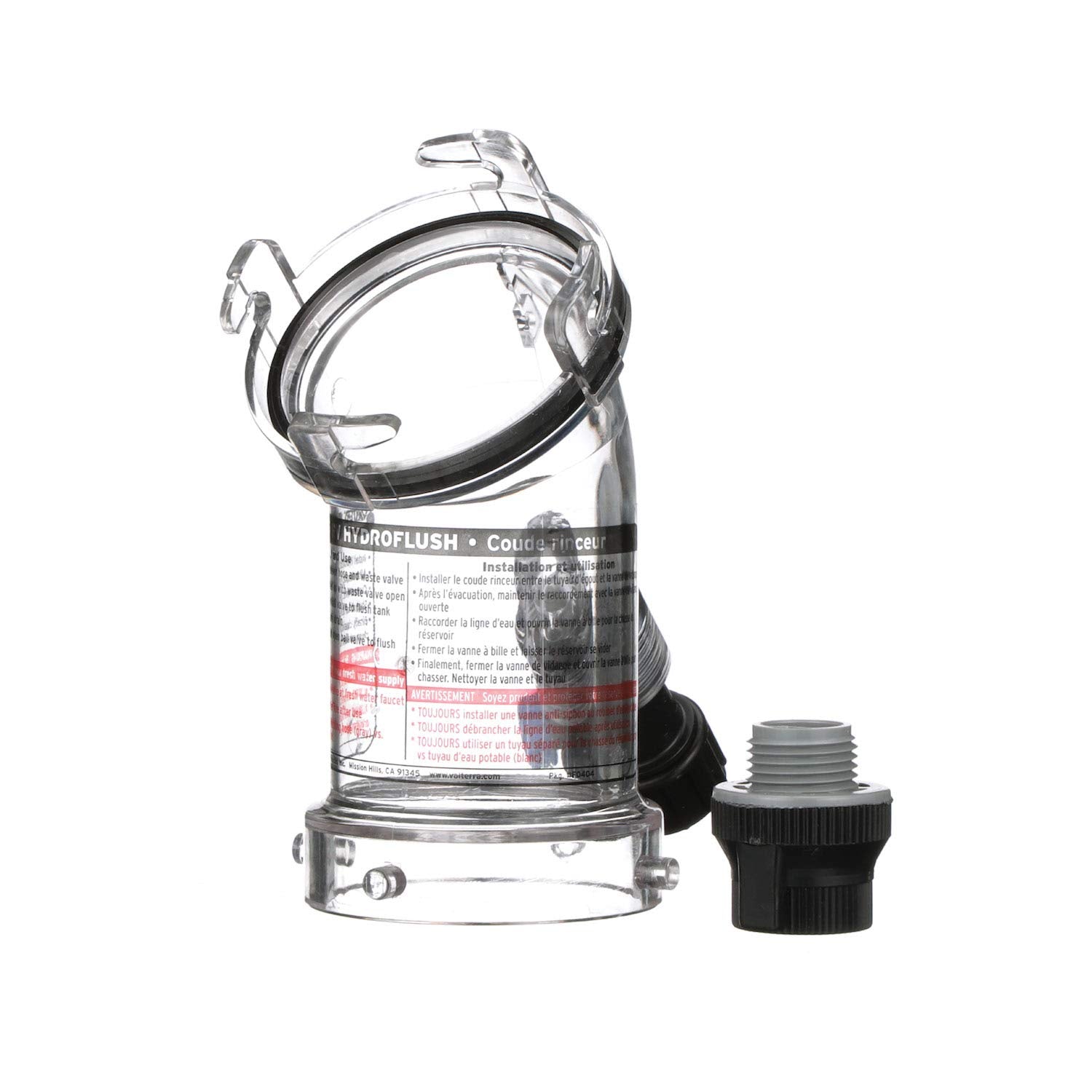 Valterra 45 Degree Hydroflush Attachment With Removable Anti-Siphon Valve For Rv, Camper, Trailer -F02-4100