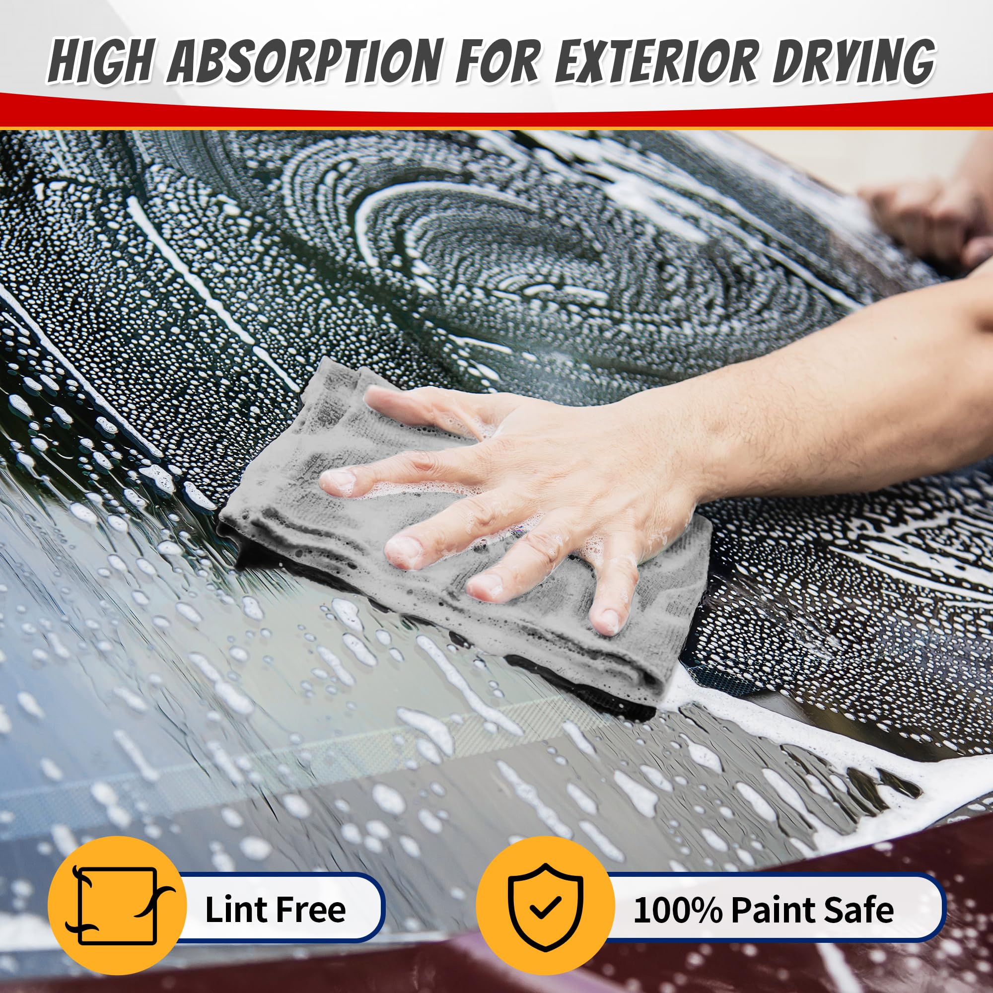 FIXSMITH Shop Towels, Pack of 200, Grey Microfiber Cleaning Cloth Bulk, Microfiber Towels for Cars, All-Purpose Absorbent Cleani