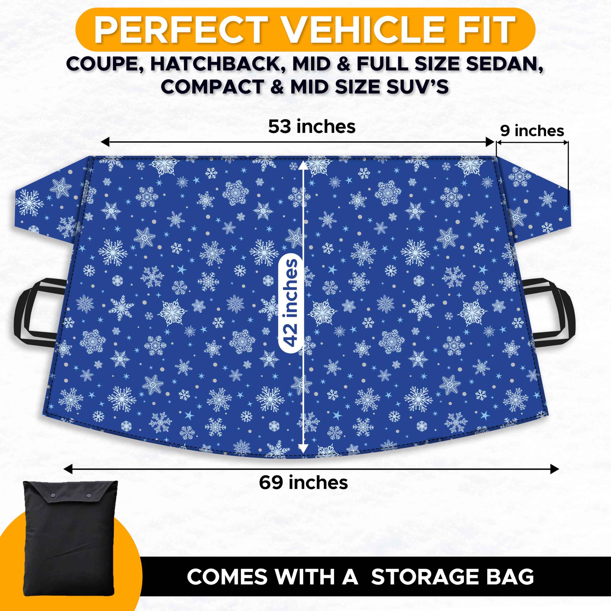 Econour Car Windshield Cover For Ice And Snow | Windshield Cover |600D Polyester Car Snow Cover |Water, Heat & Sag-Proof Car Win