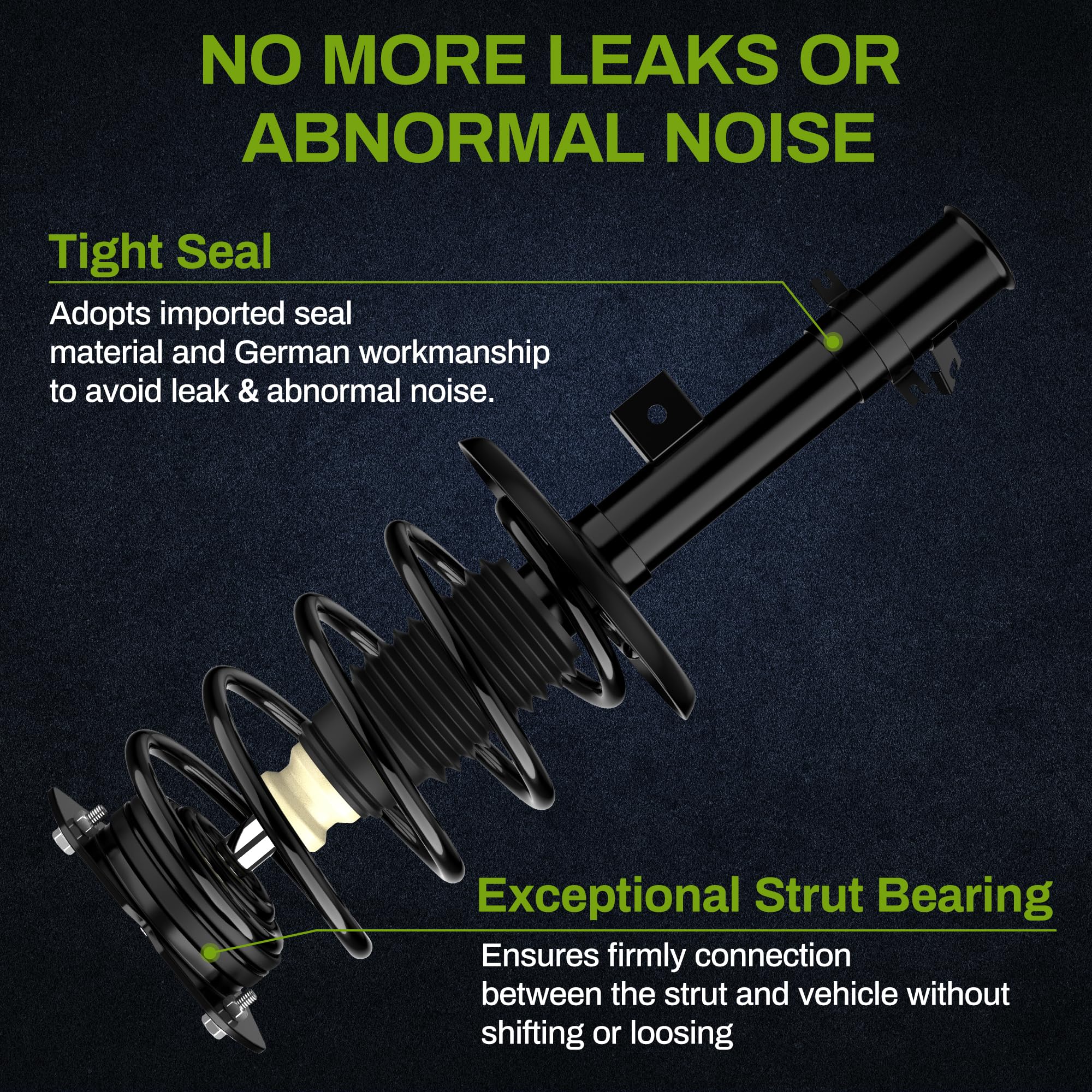 Autosaver88 Front Complete Struts Compatible With 2007-2012 Altima 2.5L Exc. Hybrid 2013 Altima S 2.5L Coupe