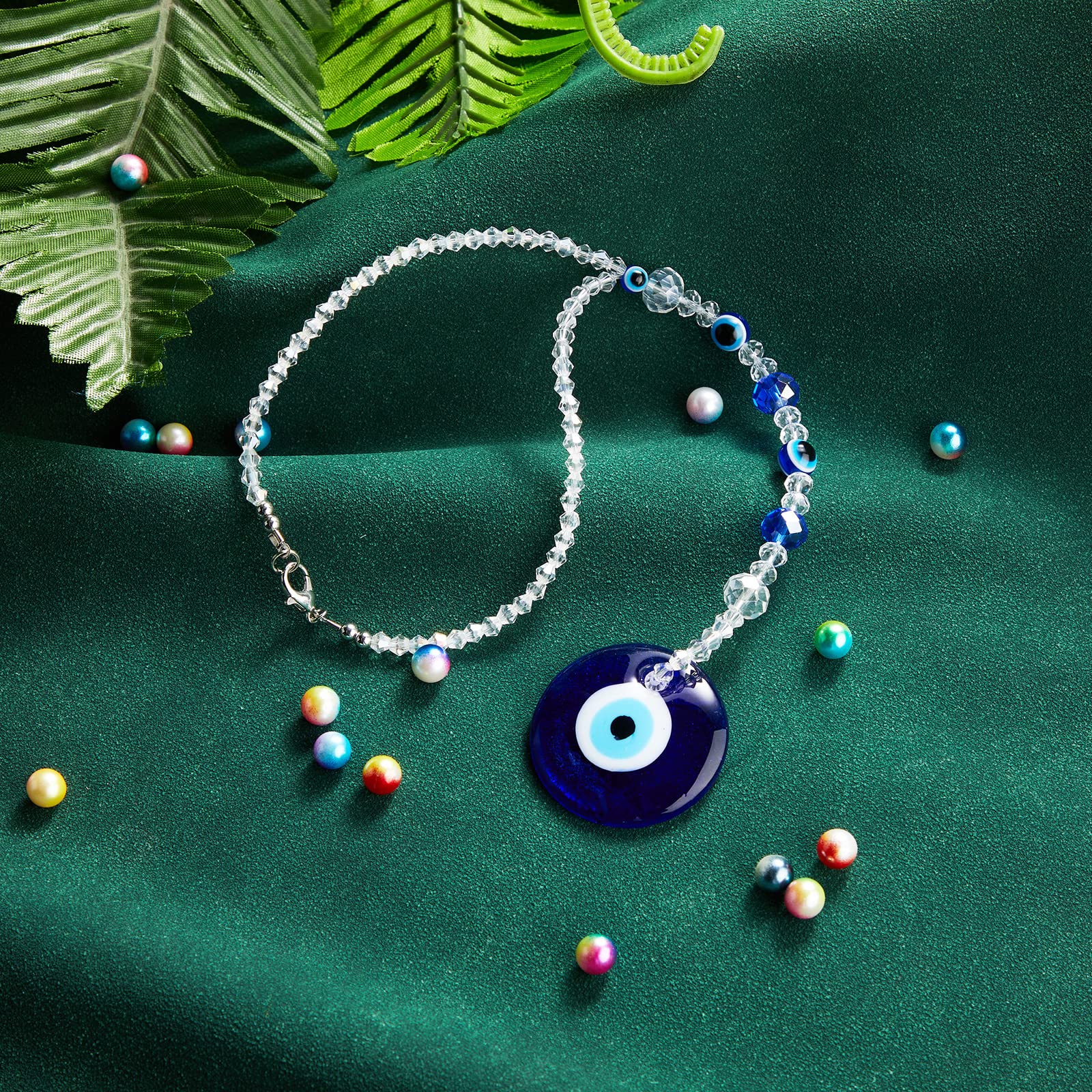Evil Eye Car Hanging Ornament Evil Blue Eye Charms for Rear View Mirror Evil Eye Beaded Decor Evil Eye Car Accessories Evil Eye