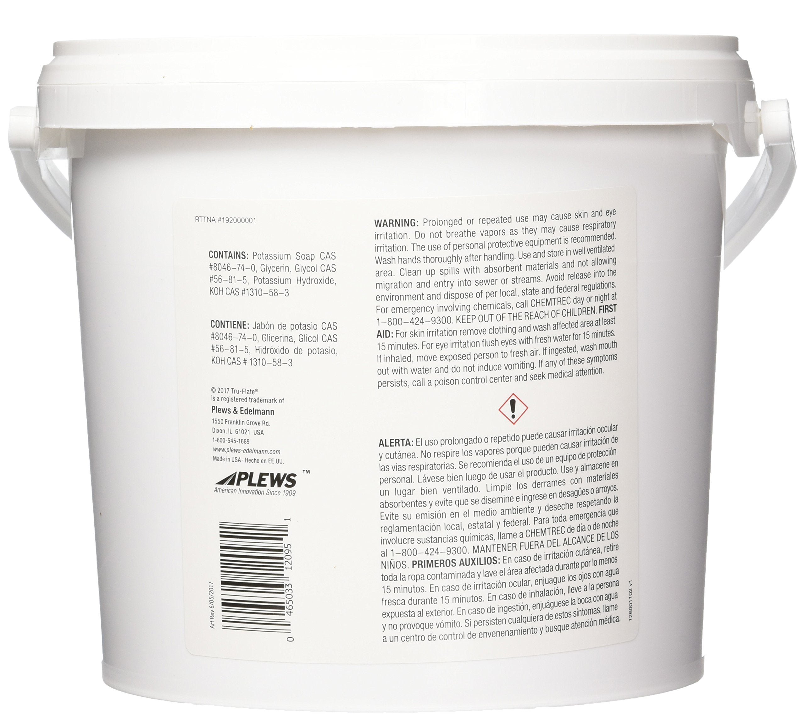 Plews Tru-Flate Tire Mounting Lubricant, 8 lb Pail, Polytetrafluoroethylene, Model 12-095, White/Blue