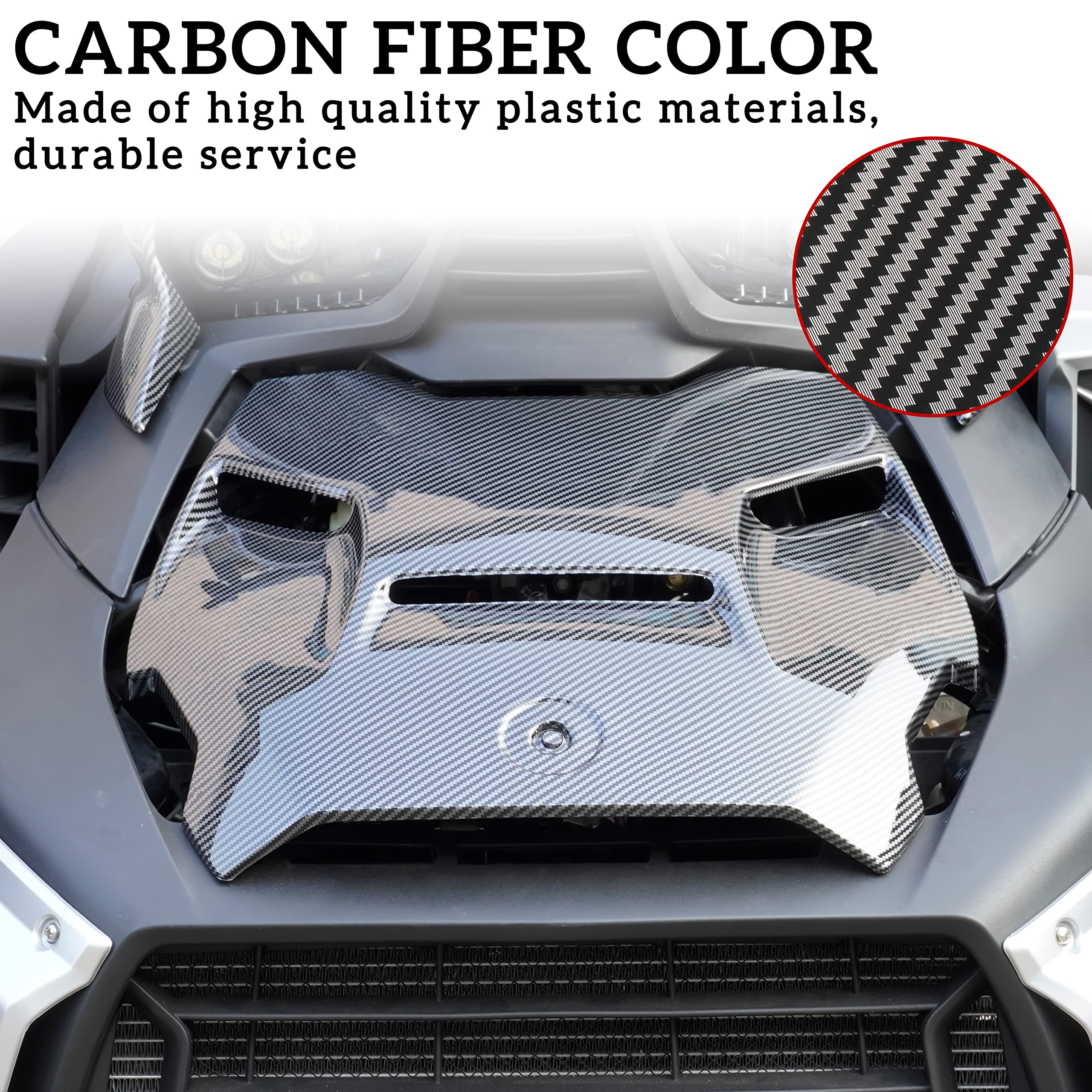 SAUTVS Epic Hood Panel for Can-Am Ryker 2019-2025, Carbon Fiber Turbo Scoop, Model ZP-YJ-030603-080, Durable Plastic, 1PC