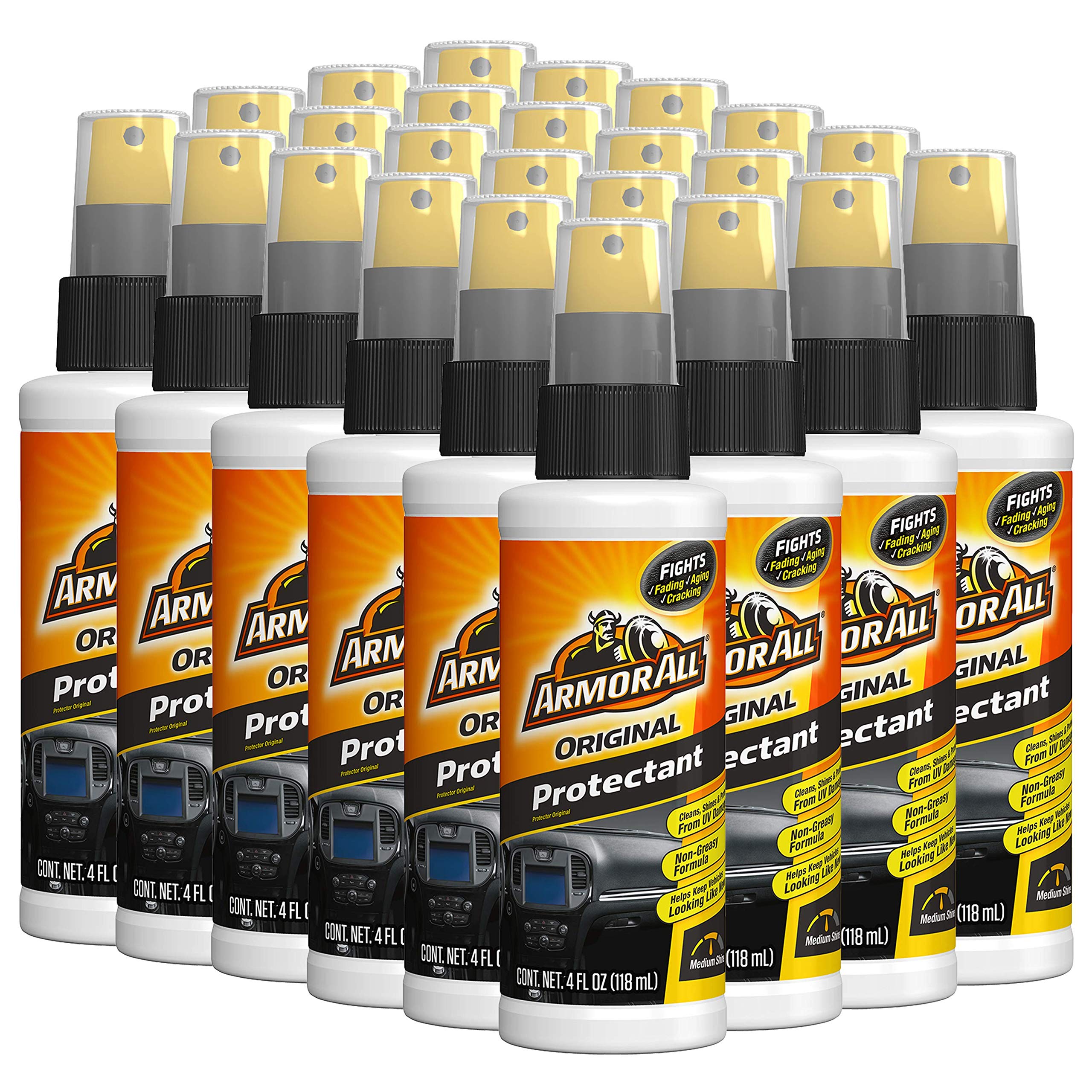 Armor All Interior Car Cleaner Spray Bottle, Protectant Cleaning for Cars, Truck, Motorcycle, Pump Sprayer, 4 Fl Oz, Pack of 24,