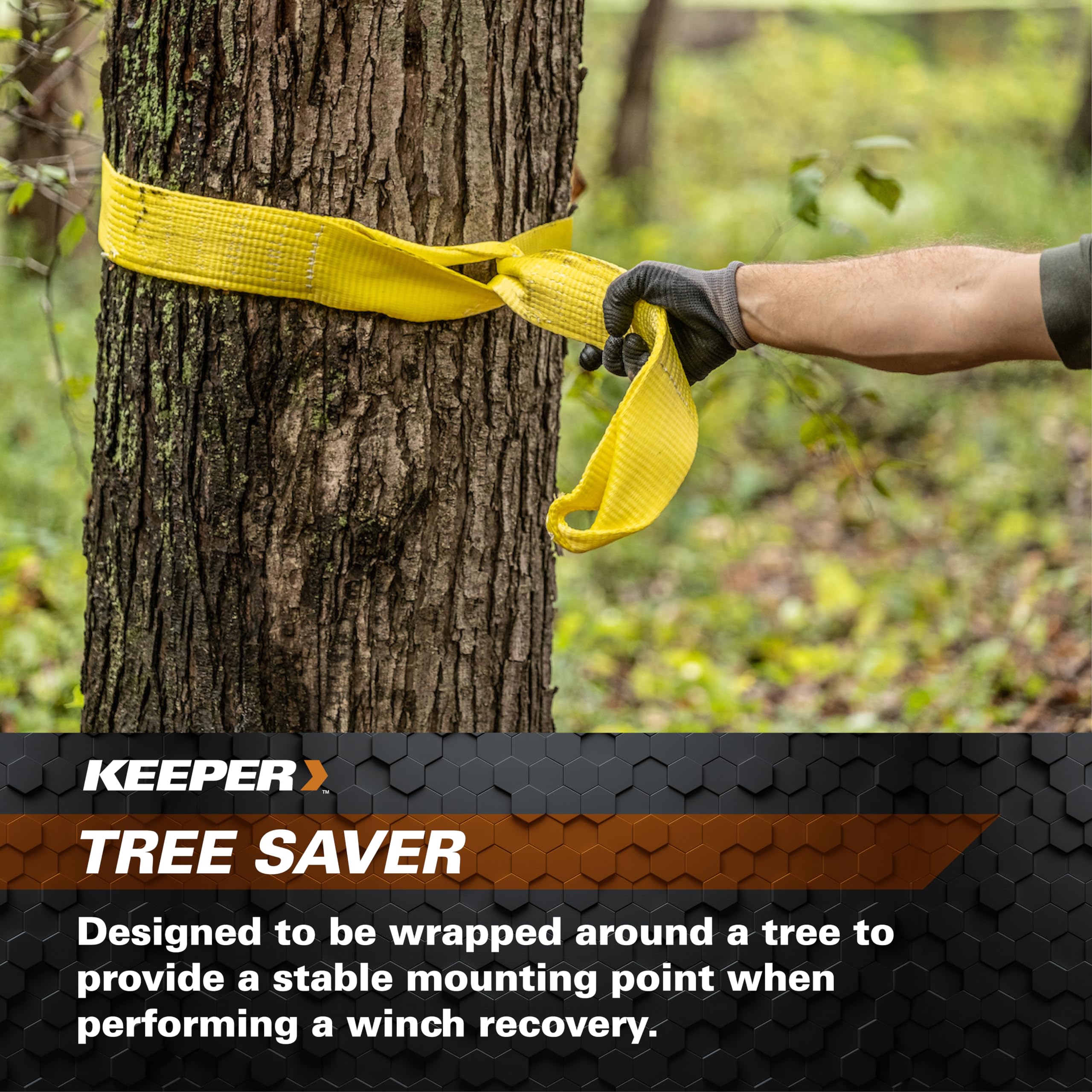 Keeper 02953 Winch Strap Tree Saver With Loops 6' X 3'' 10