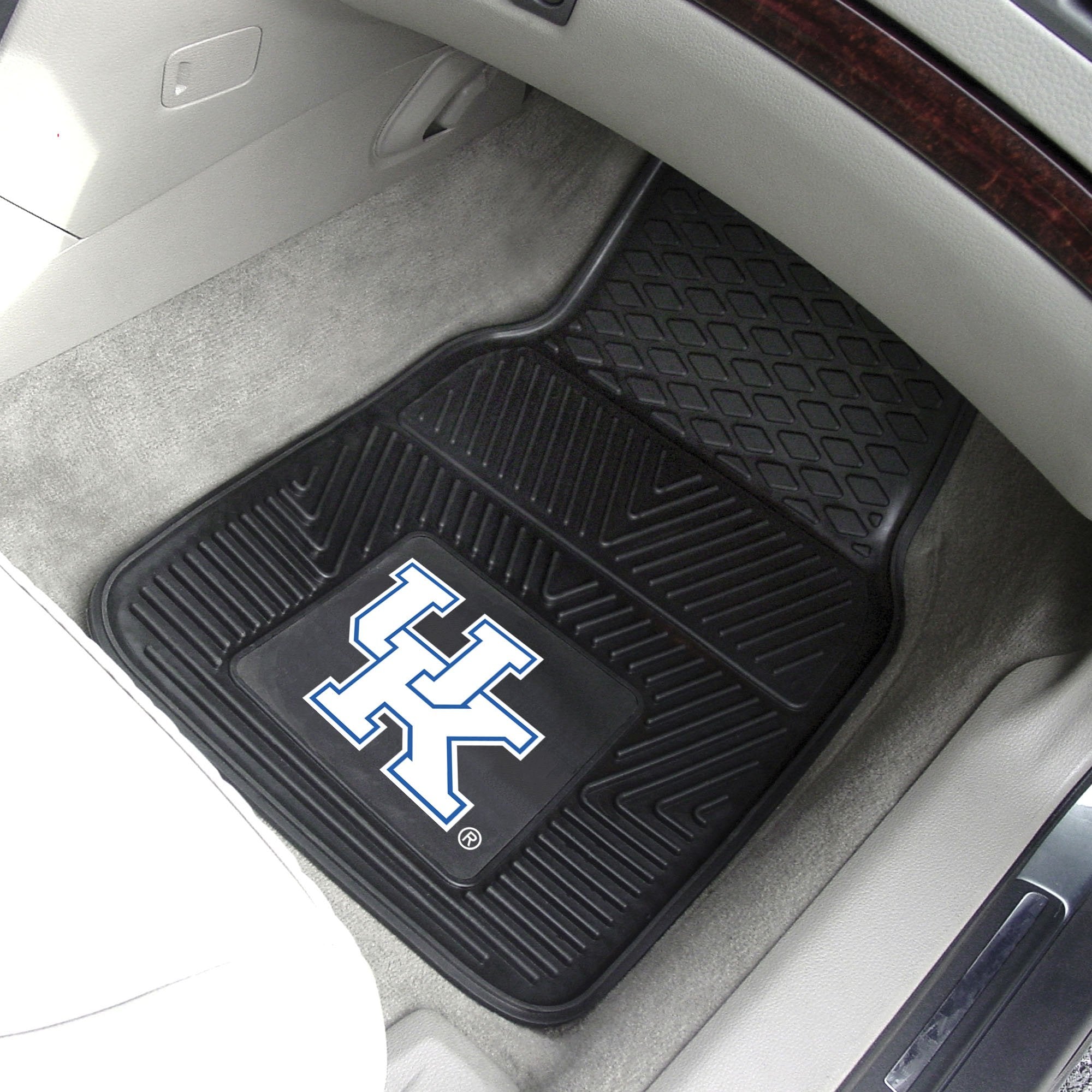 FANMATS 8784 Kentucky Wildcats 2-Piece Heavy Duty Vinyl Car Mat Set, Front Row Floor Mats, All Weather Protection, Universal Fit