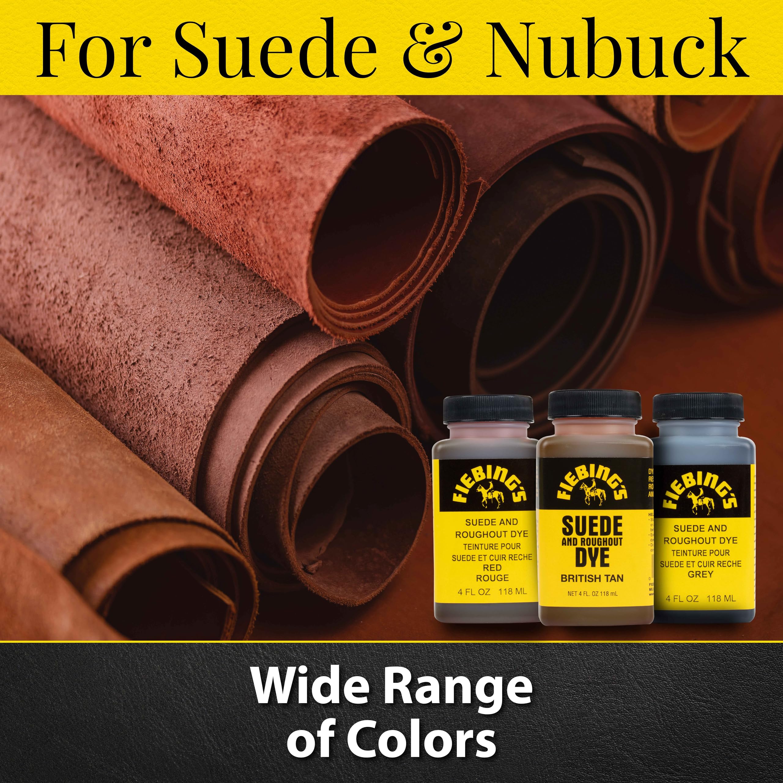 Fiebing'S Medium Brown Suede Dye (4 Oz) - Recolor, Brighten & Restore Suede & Roughout Leather Shoes, Furniture, Purse - Include
