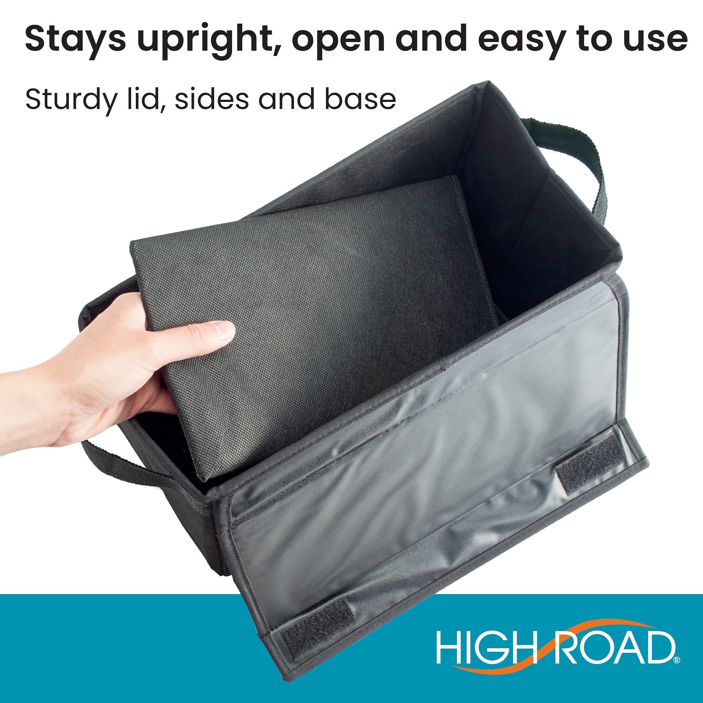 High Road Car Storage Organizer, Medium Oxford Polyester, Black, Model CARGANIZER, Multipurpose Auto Console or Trunk Fit