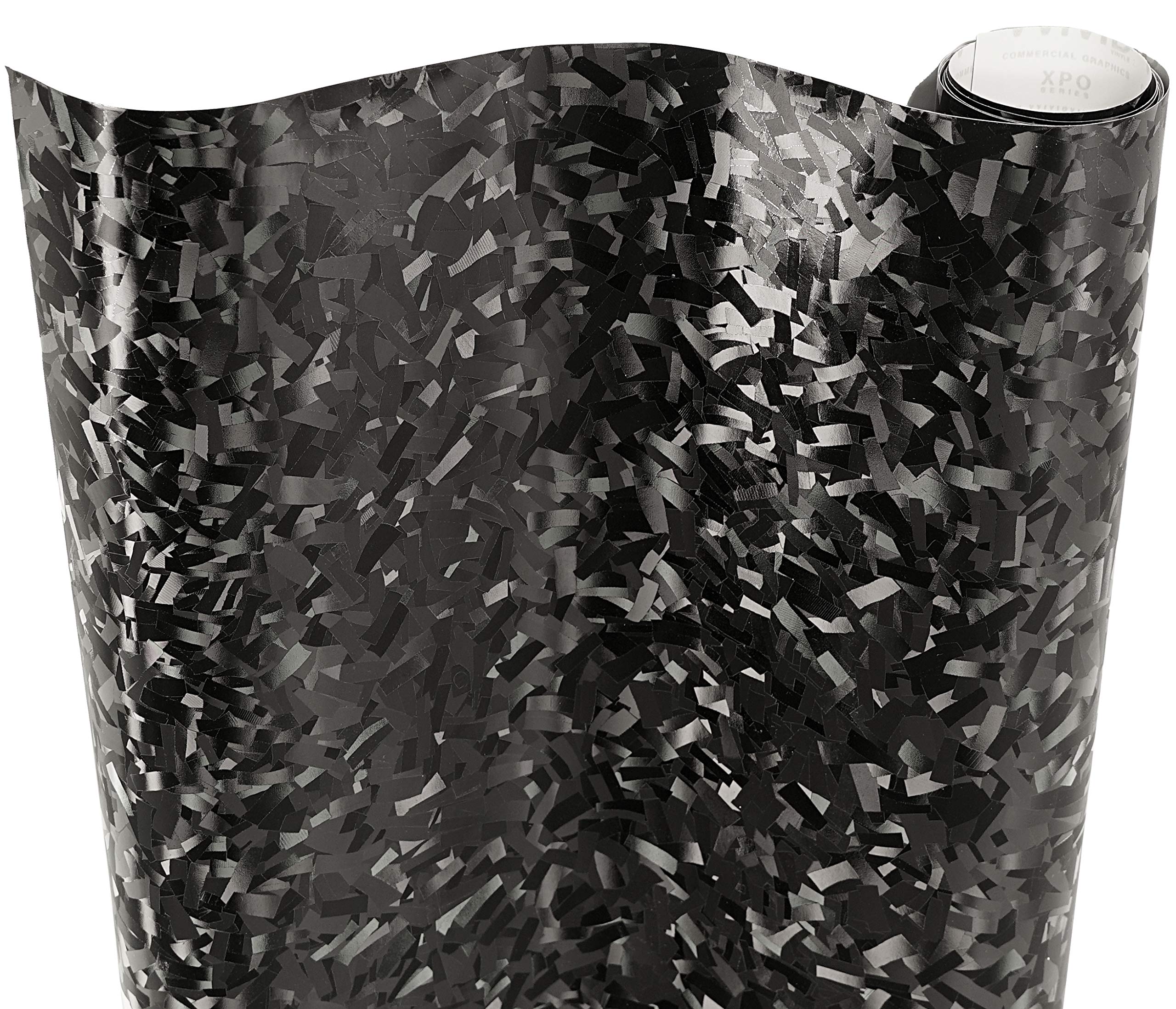 Vvivid+ Forged Composite Carbon Patternless Car Vinyl Wrap Roll (3Ft X 5Ft, Black)