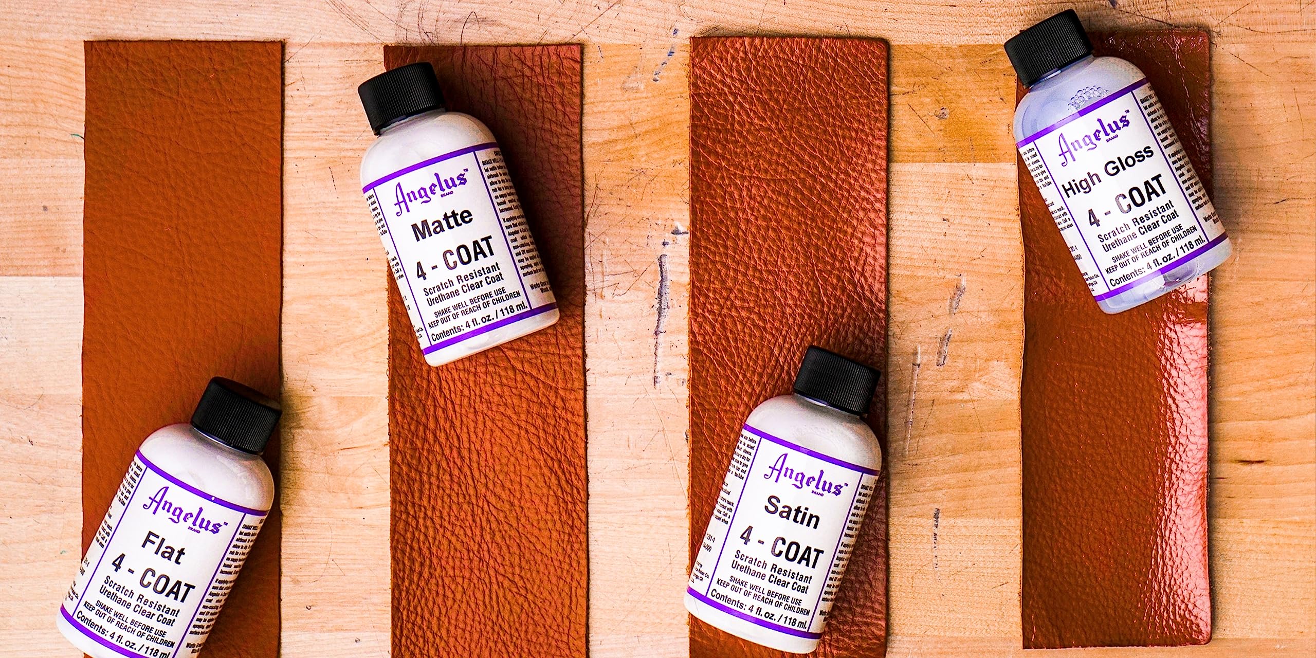 Angelus 4-Coat Finisher, Matte, 1 Fl Oz, White - Ideal for Leather and Craft Projects