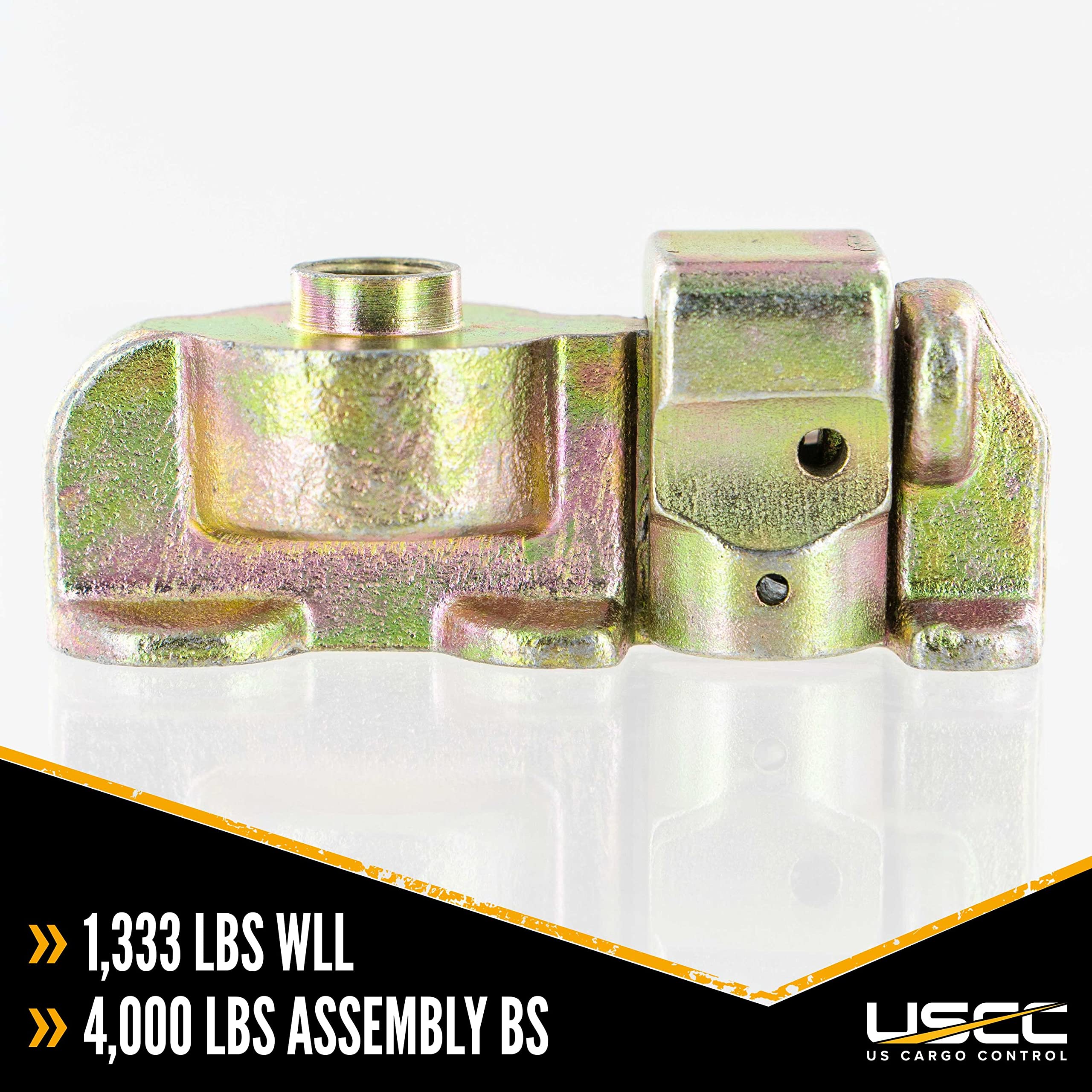 Us Cargo Control L Track Double Stud Fitting With Bolt Thread, Use With L Track Rails In Your Truck Or Trailer To Create Instant Tie-Down Anchor Points, Working Load Limit Of 1,333 Pounds, 4 Pack