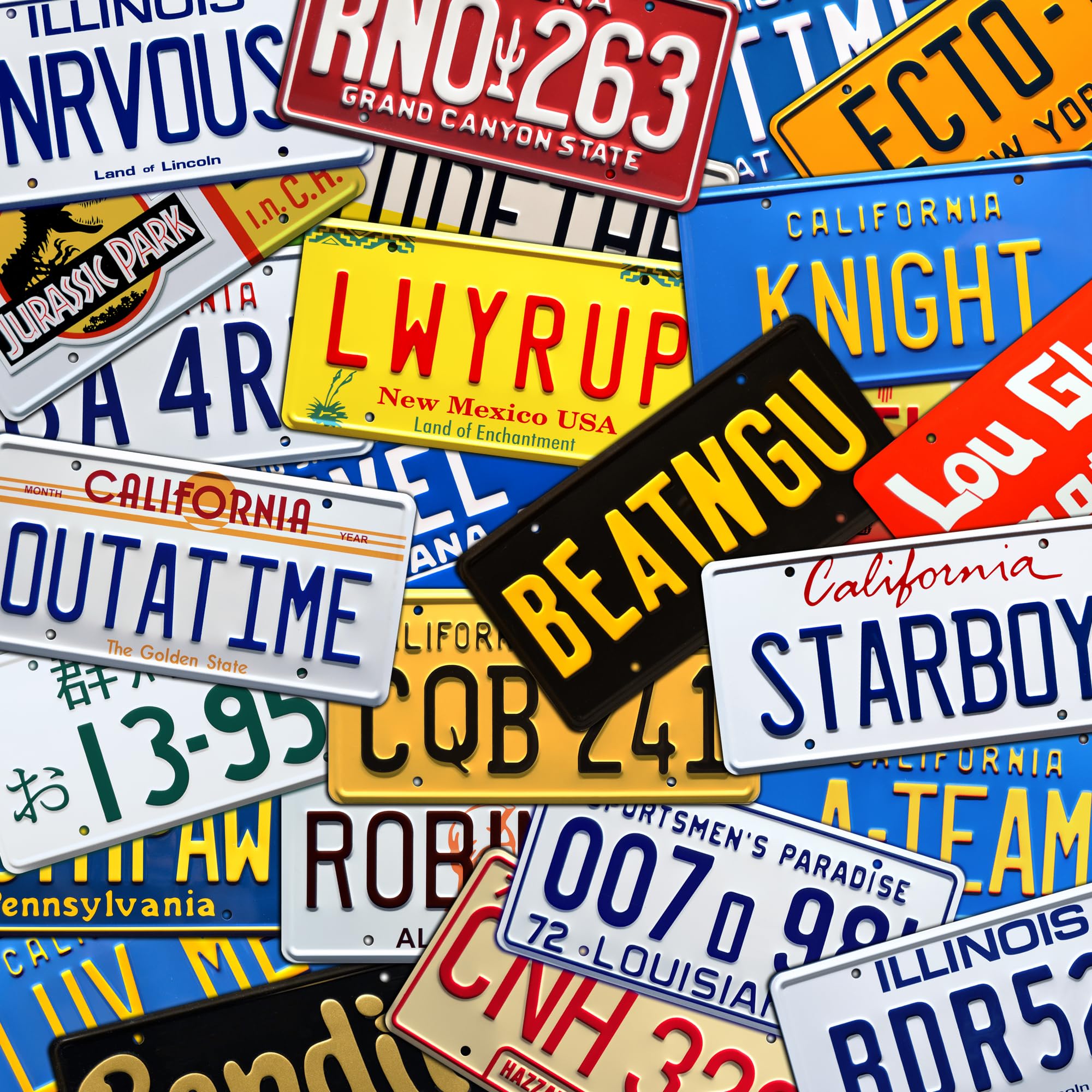 Celebrity Machines Abbey Road Metal Stamped License Plate | LMW 28IF | Yellow Aluminum
