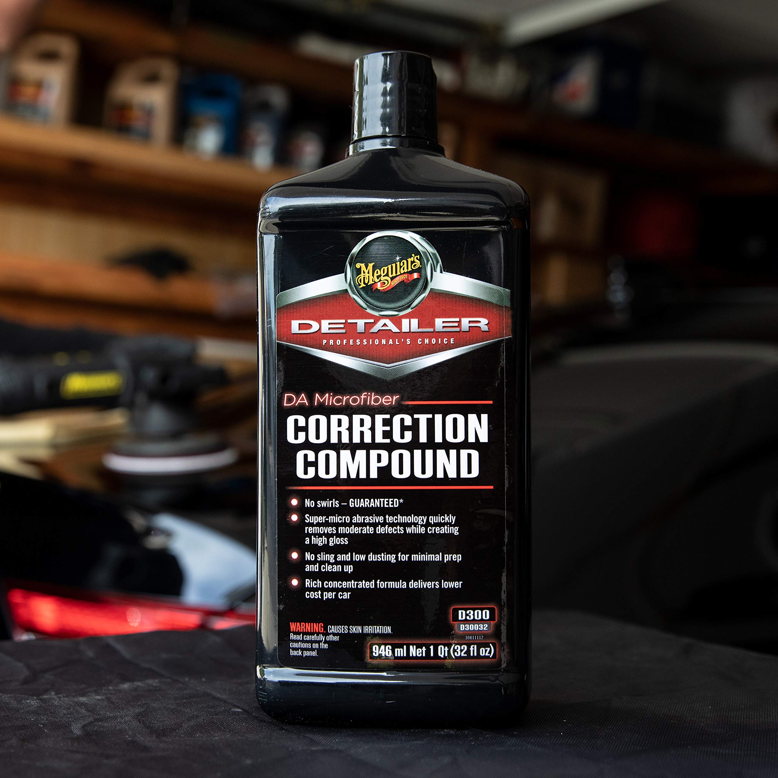 Meguiars Da Microfiber Correction Compound D30032 - Pro Car Scratch Remover, For Use With A Da Polisher And Microfiber Cutting D