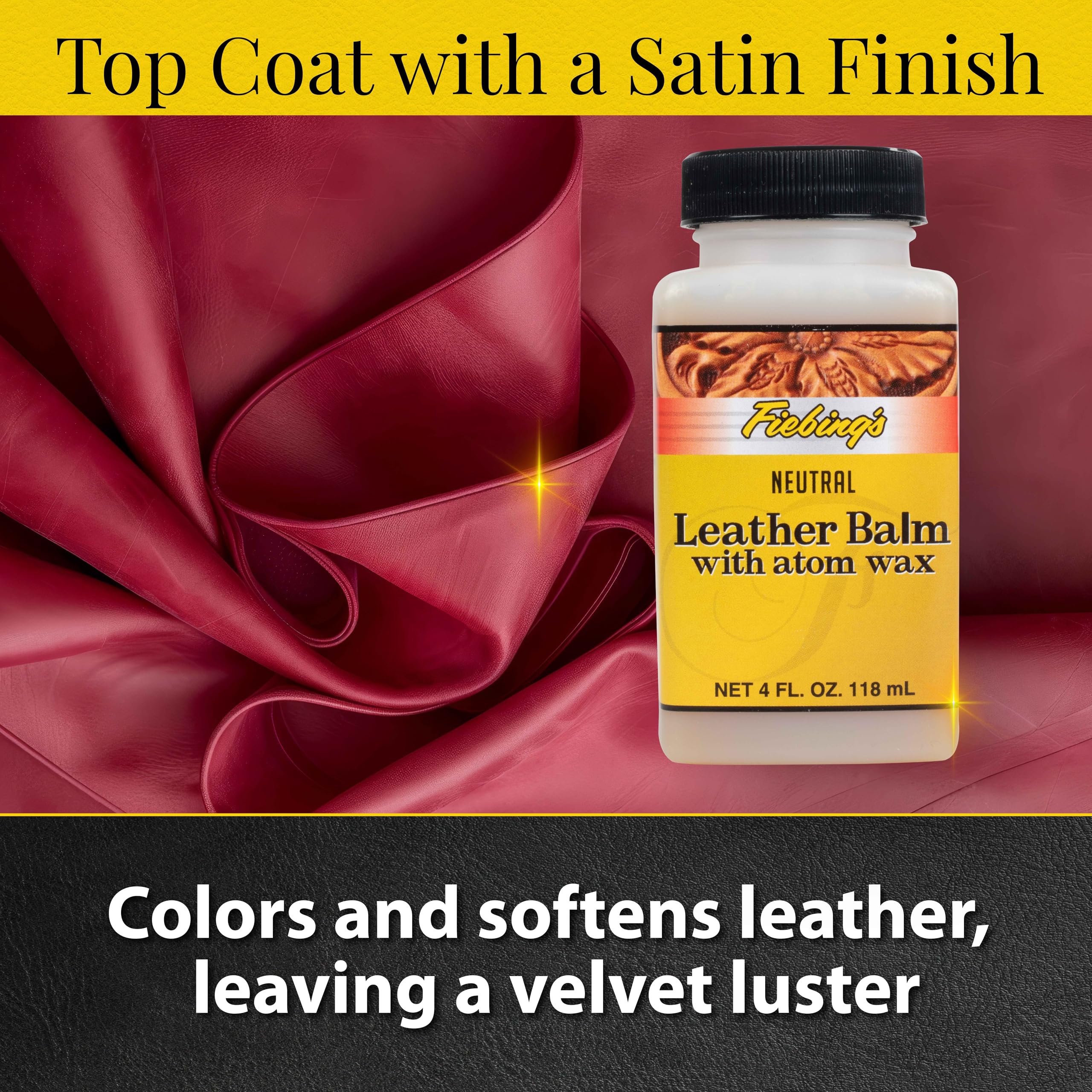 Leather Balm With Atom Wax Neutral, 4 Oz