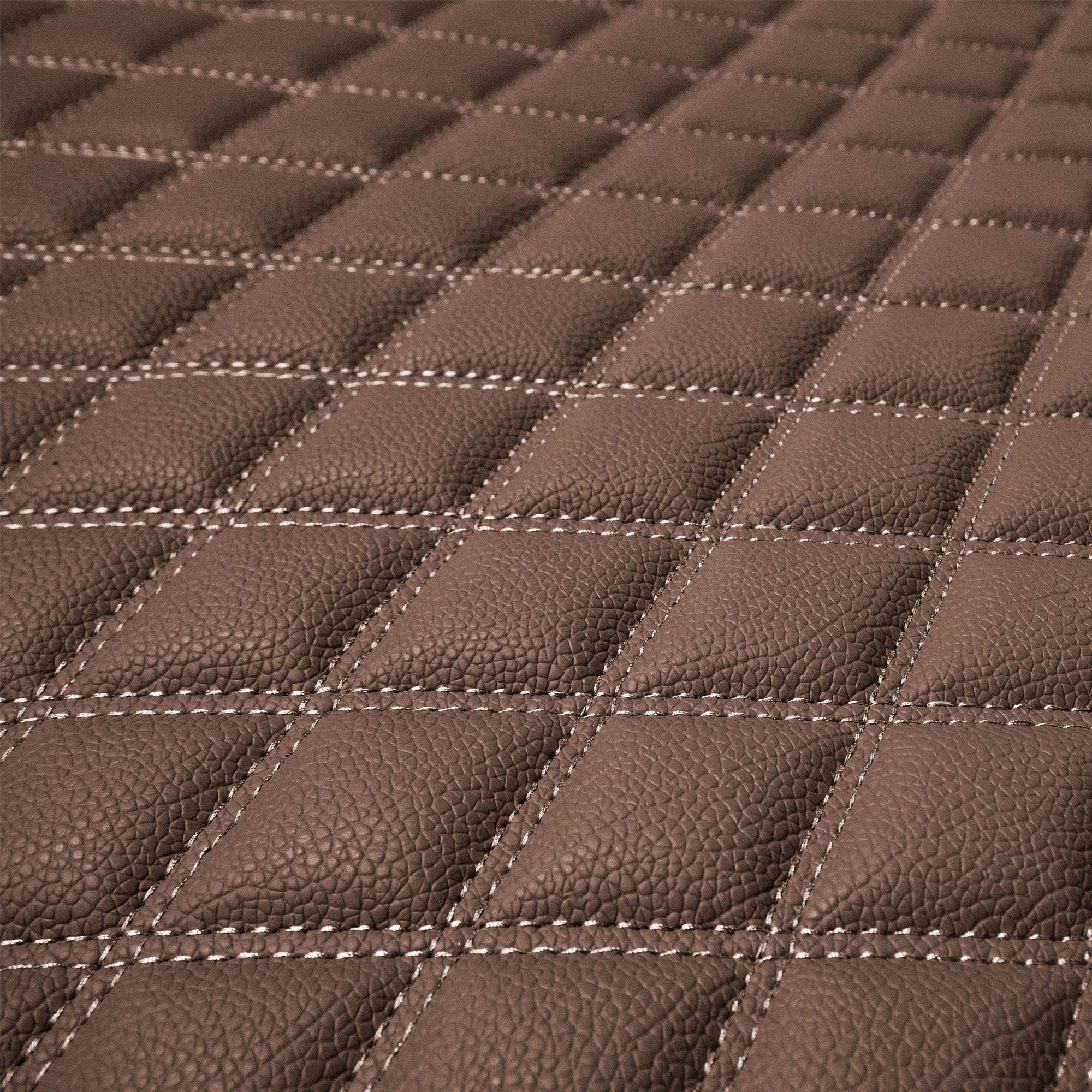 Fh Group F16501Brown-46 Deluxe Heavy Duty Faux Leather Diamond Pattern Multi-Purpose Brown Automotive Cargo Liner Fits Most Cars