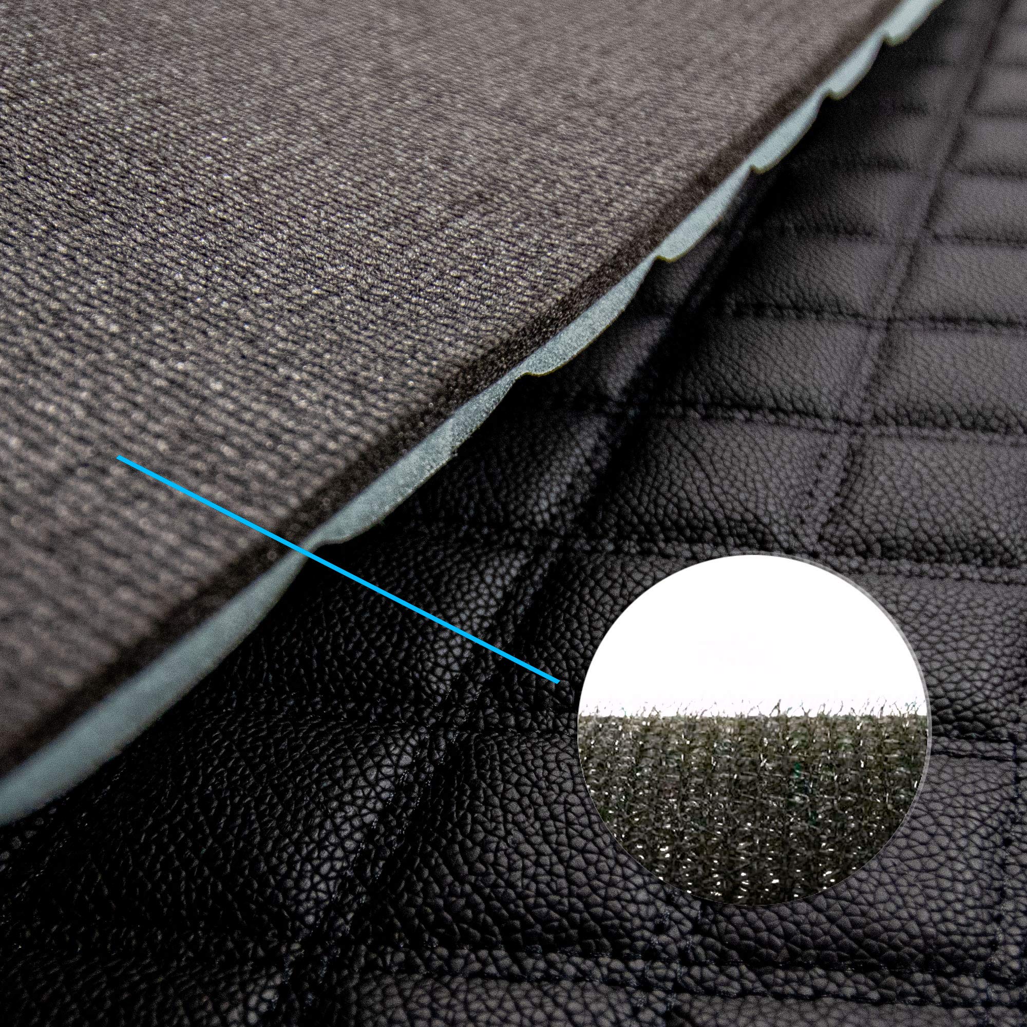 Fh Group F16501Brown-46 Deluxe Heavy Duty Faux Leather Diamond Pattern Multi-Purpose Brown Automotive Cargo Liner Fits Most Cars