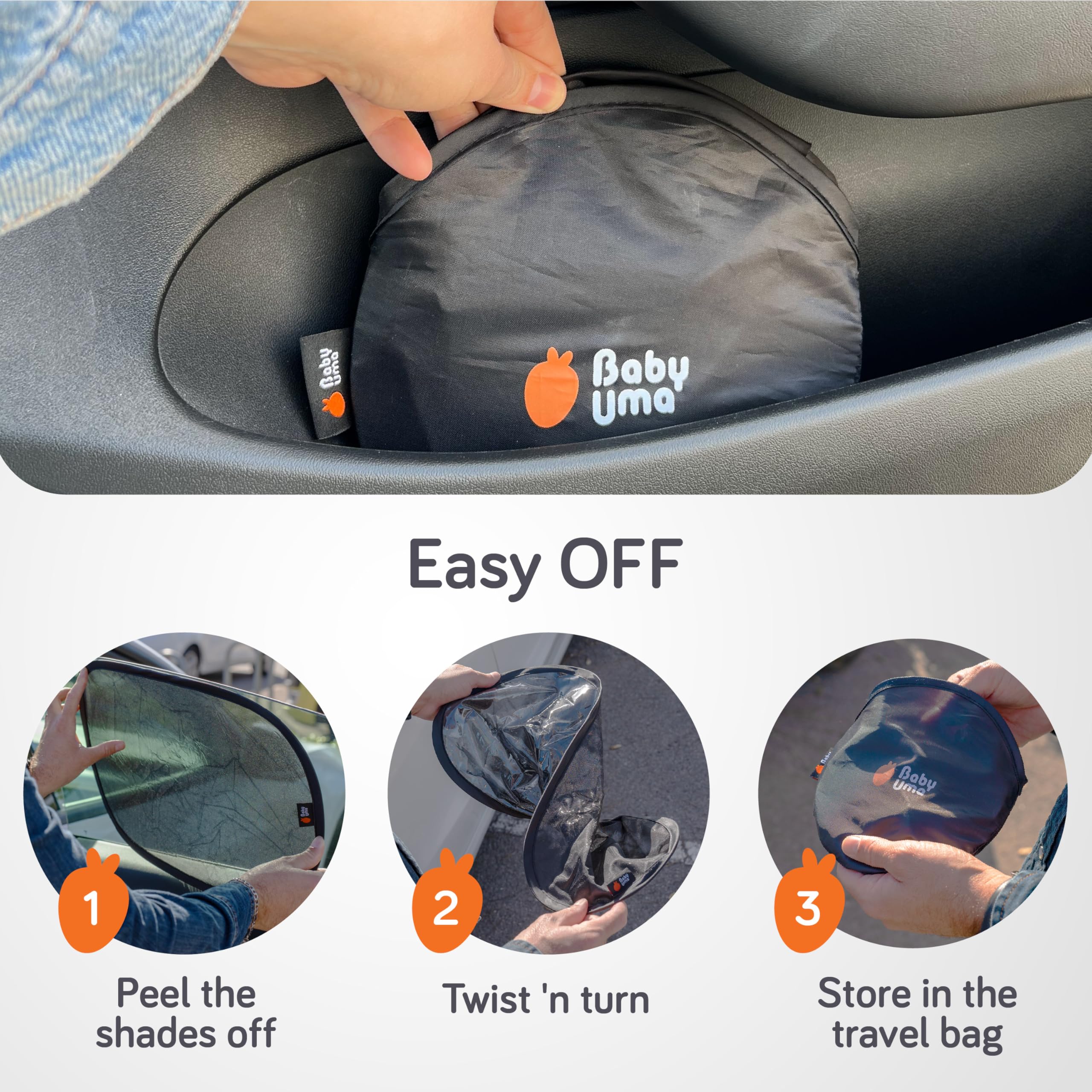 Baby Uma Car Window Shades (2 Pack) - 18.9    12''