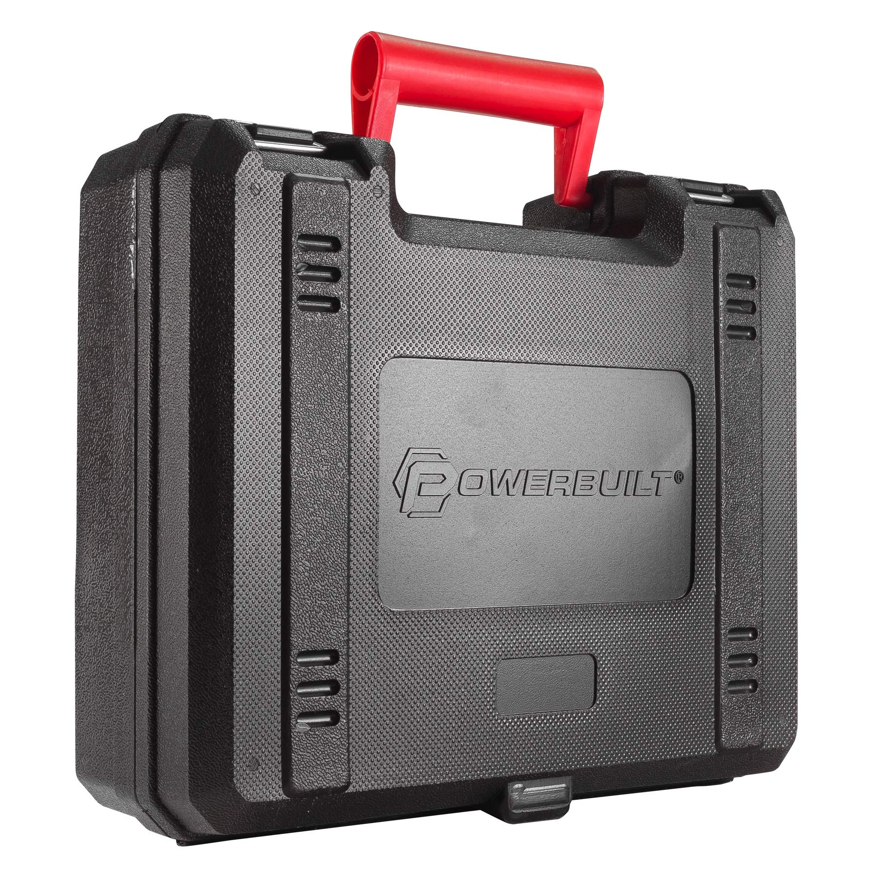 Powerbuilt 12V Lug Nut Impact Wrench with 2 Sockets, Red, Model 240067, Metal, LED Light, Cigarette Lighter Plug, Carry Case
