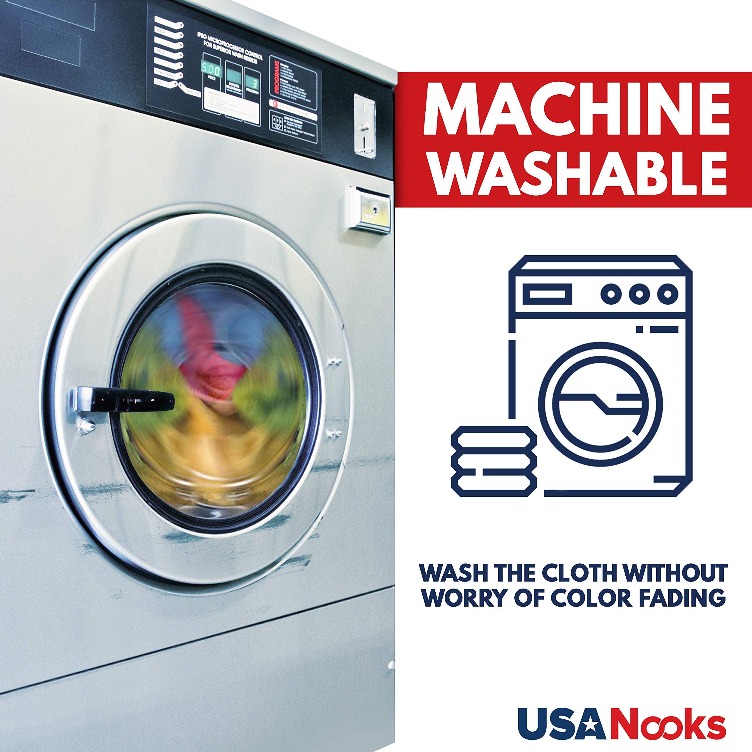 USANOOKS Microfiber Cleaning Cloth - 16x16 inch, White - Pack of 12, Ultra Absorbent, 1200 Washes, Streak-Free Shine