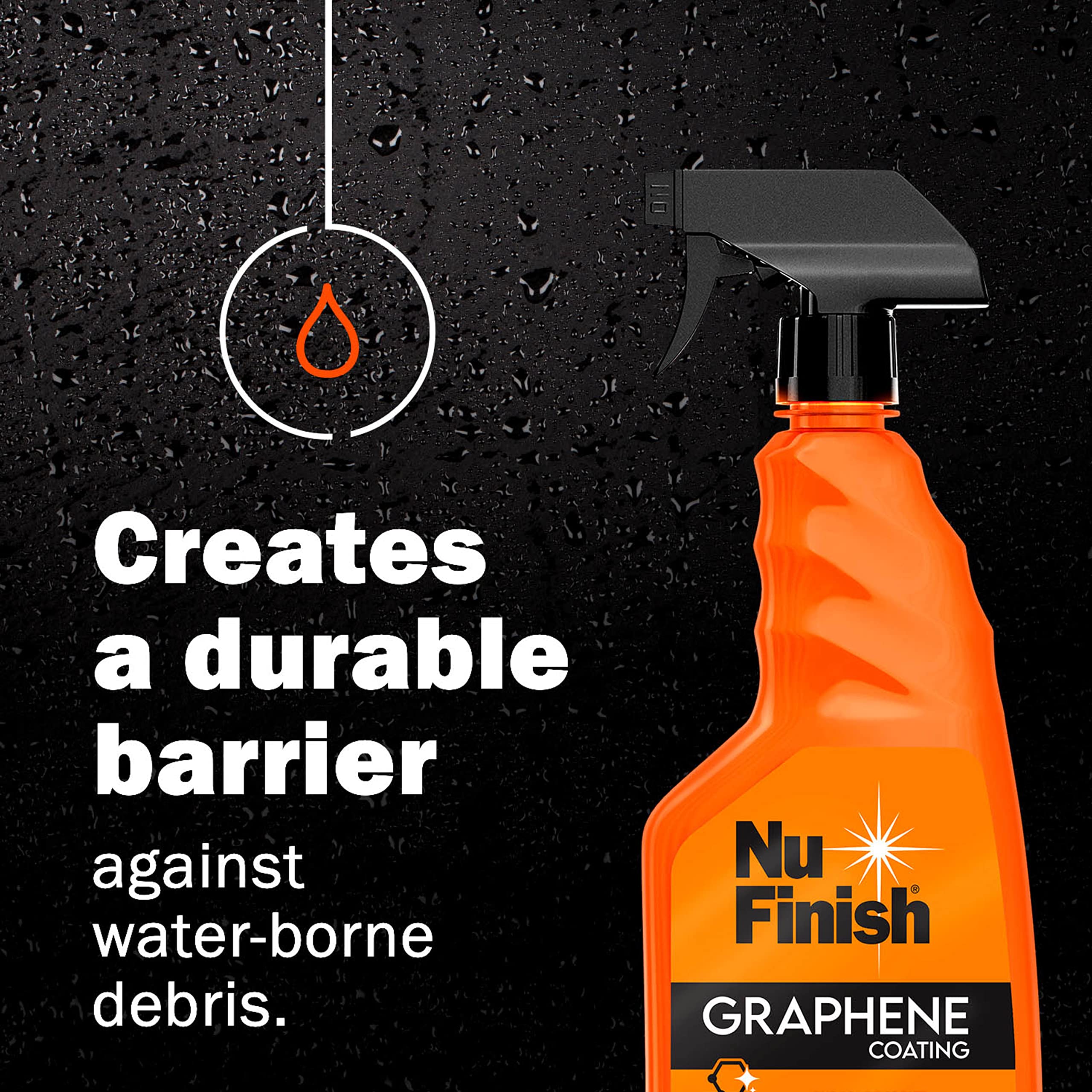Nu Finish Vehicle Finishing Kit - Water-Repellent Ceramic & Graphene Coating Spray with Microfiber Towel - Model E303703300