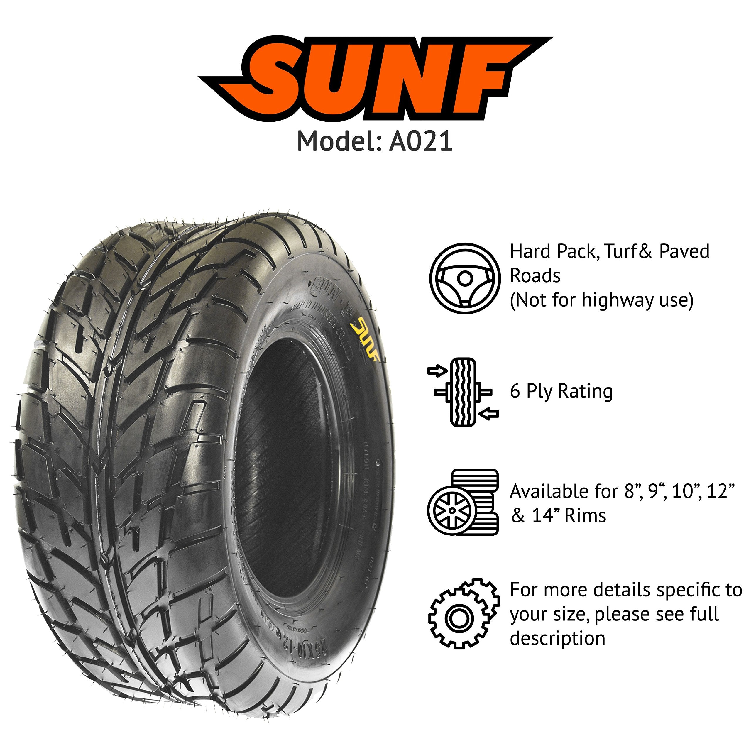 Sunf 26X10-14 Atv Utv Tire 26X10X14 Hardpack Race Sport 6 Pr A021 - Pair Of 2