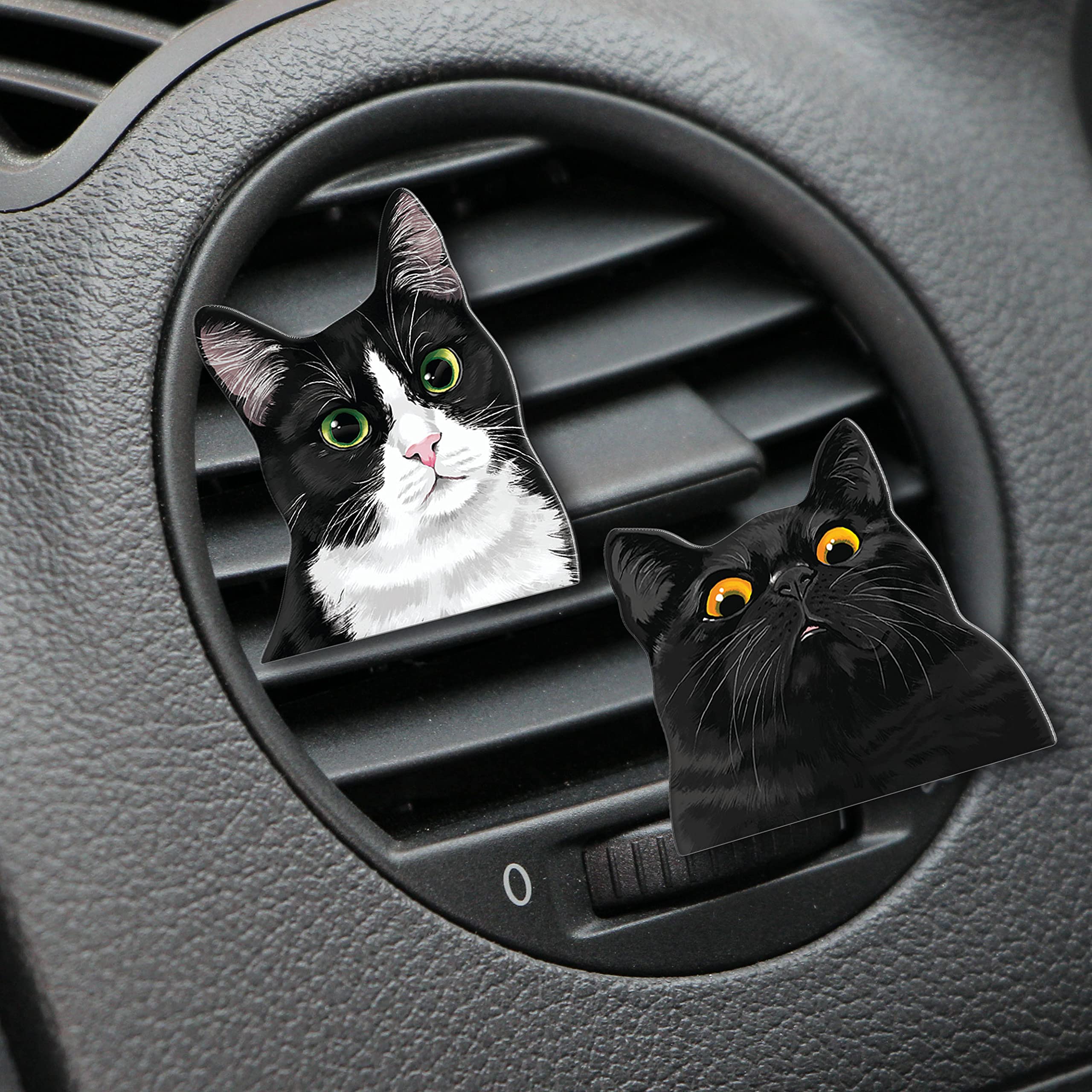 WIRESTER Fresh Scented Car Air Freshener Vent Clip, Decorative Accessories, Interior Decoration for Cars - Cute Black White Tuxe