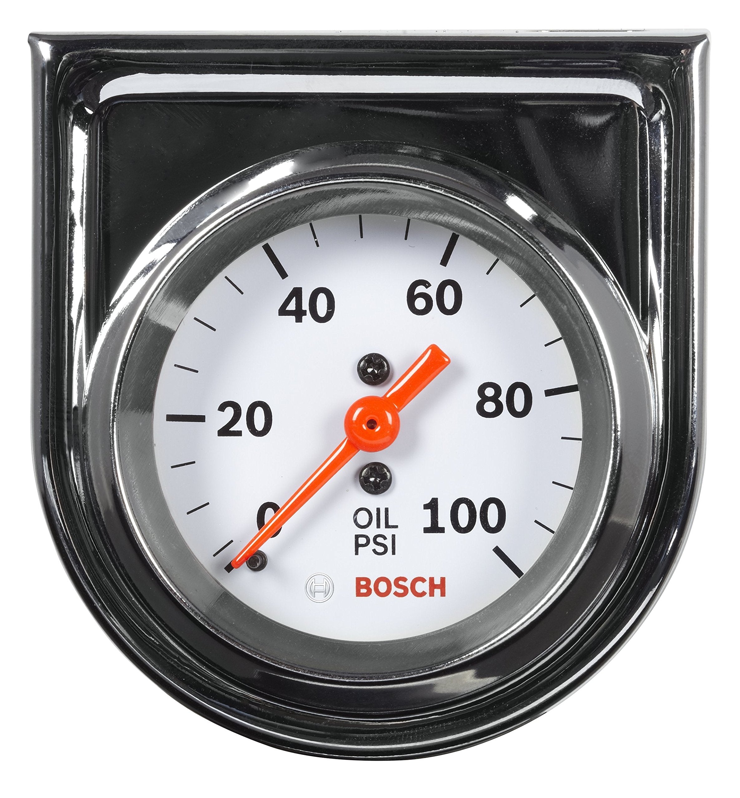 Bosch SP0F000044 Style Line 2 Mechanical Oil Pressure Gauge (White Dial Face, Chrome Bezel)