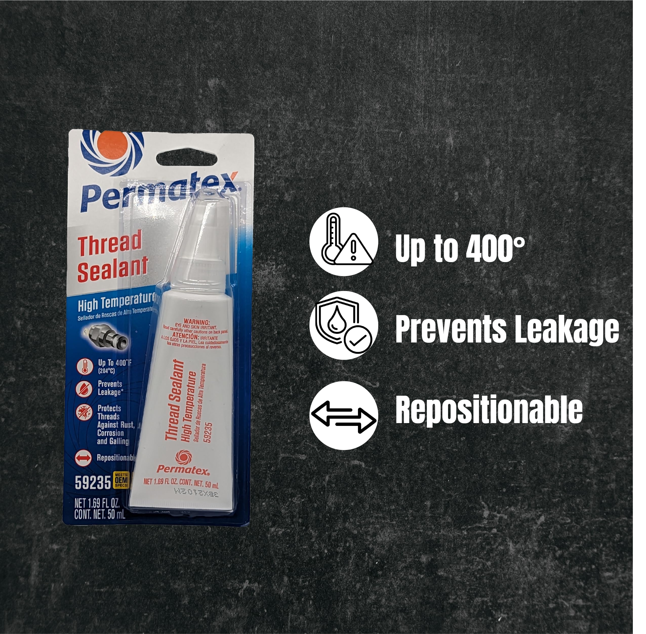 Permatex 59235-6Pk High Temperature Thread Sealant, 50 Ml (Pack Of 6)