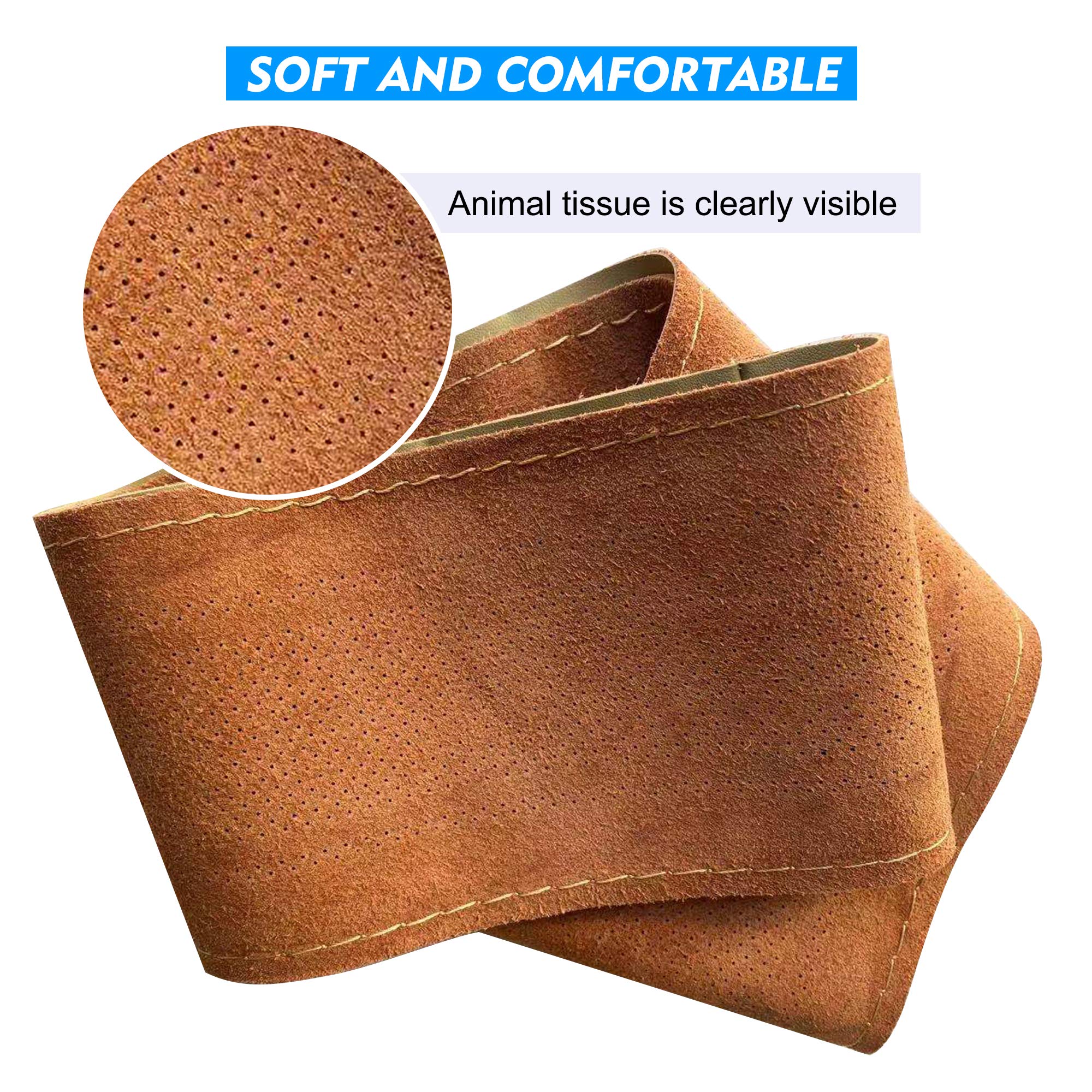 Carodi Leather Steering Wheel Cover, Breathable Non-Slip Design, Soft And Comfortable Feeling, Universal 15 Inch Auto Car Steering Wheel Stitch On Wrap(Size M,Beige)