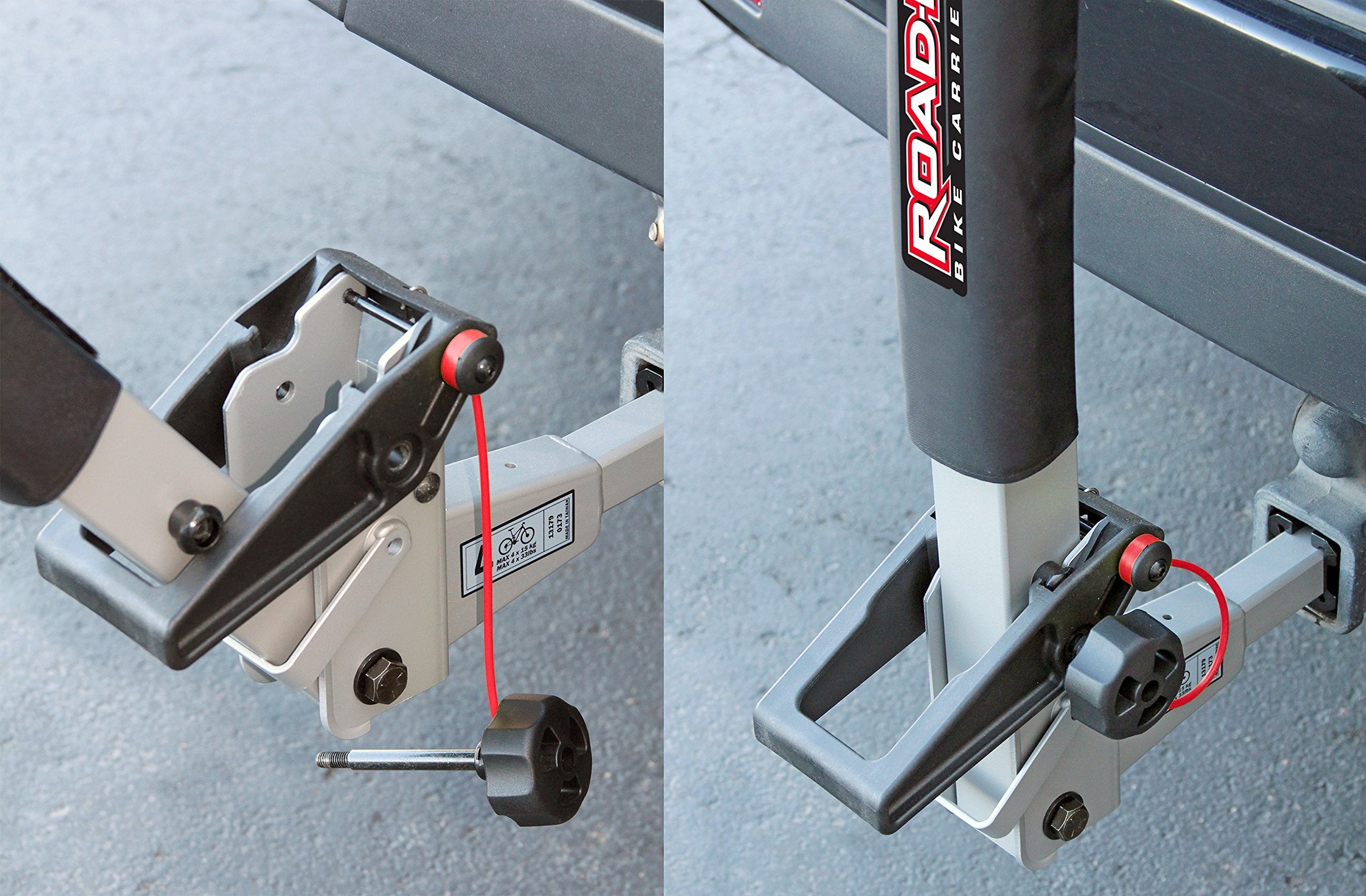 Trimax Road-Max RMRB4X Deluxe 4-Bike Carrier, Silver, Rubber Material, Hitch Mount