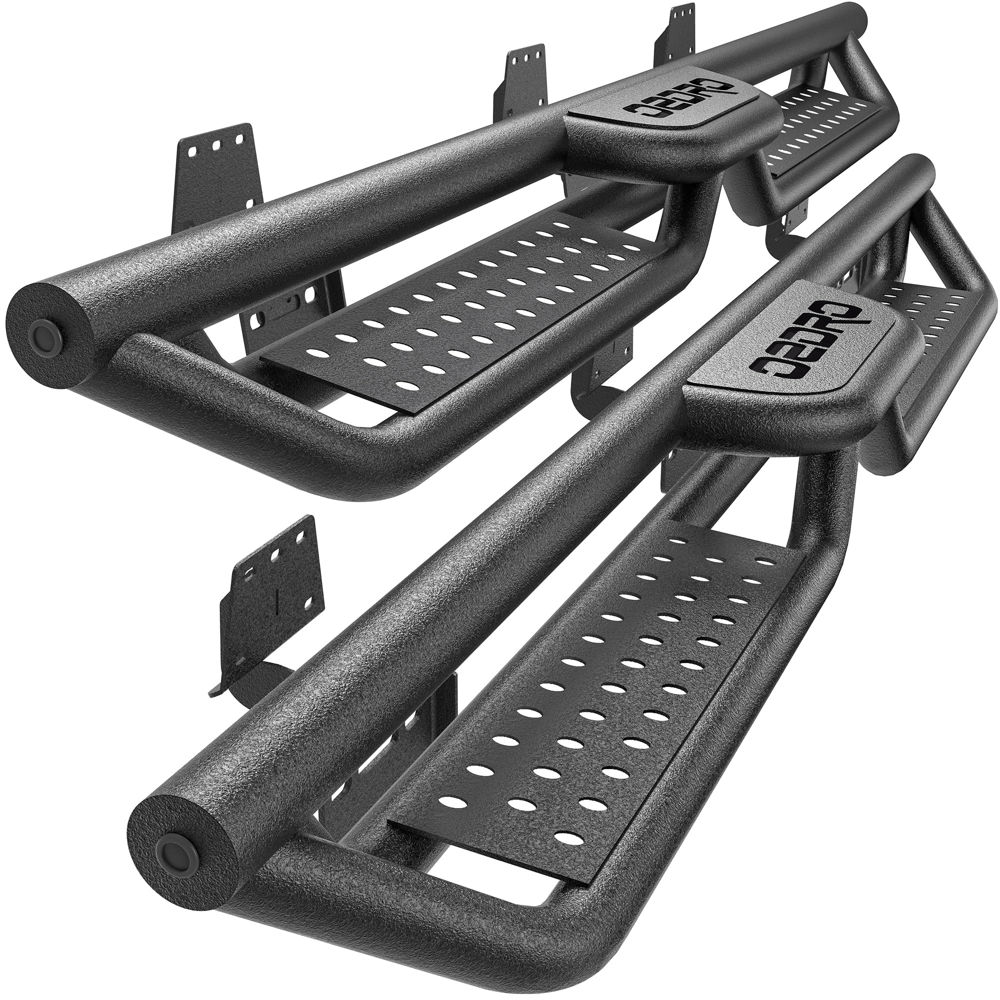 Running Boards Compatible with 2019-2026 Dodge Ram 1500 New Body Crew Cab, 6 Two-Stair Steel Side Step Rail Drop Nerf Bars (Excl