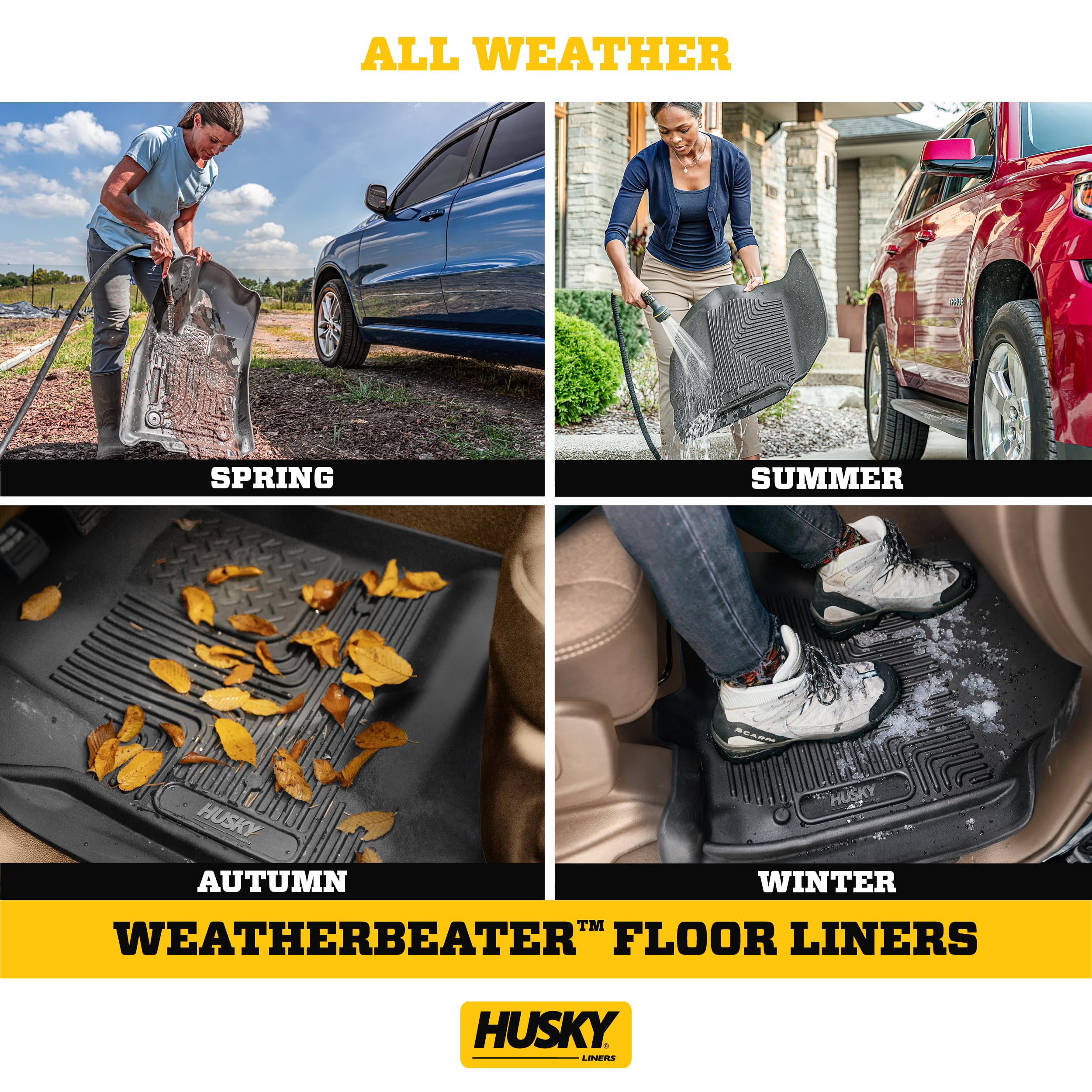 Husky Liners Weatherbeater Floor Mats | Fits 2015-2024 Ford F-150 Standard Cab | Front Row, 2-Pc Black - 18351