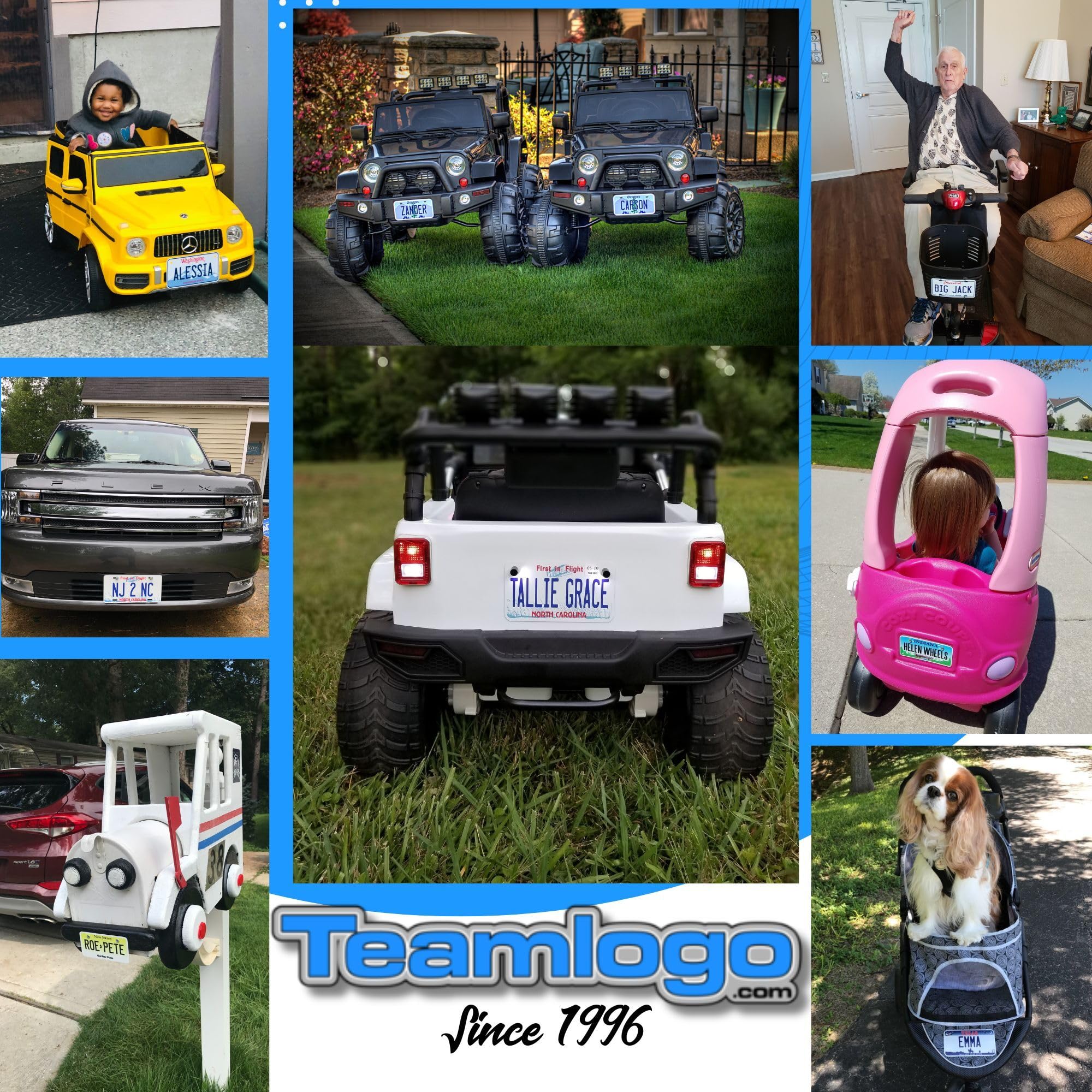 Teamlogo Personalized Pennsylvania License Plate - Sizes For Kid 'S Bikes, Cars, Trucks, Cart, Key Rings Version 2 (3 X 6 Alumin