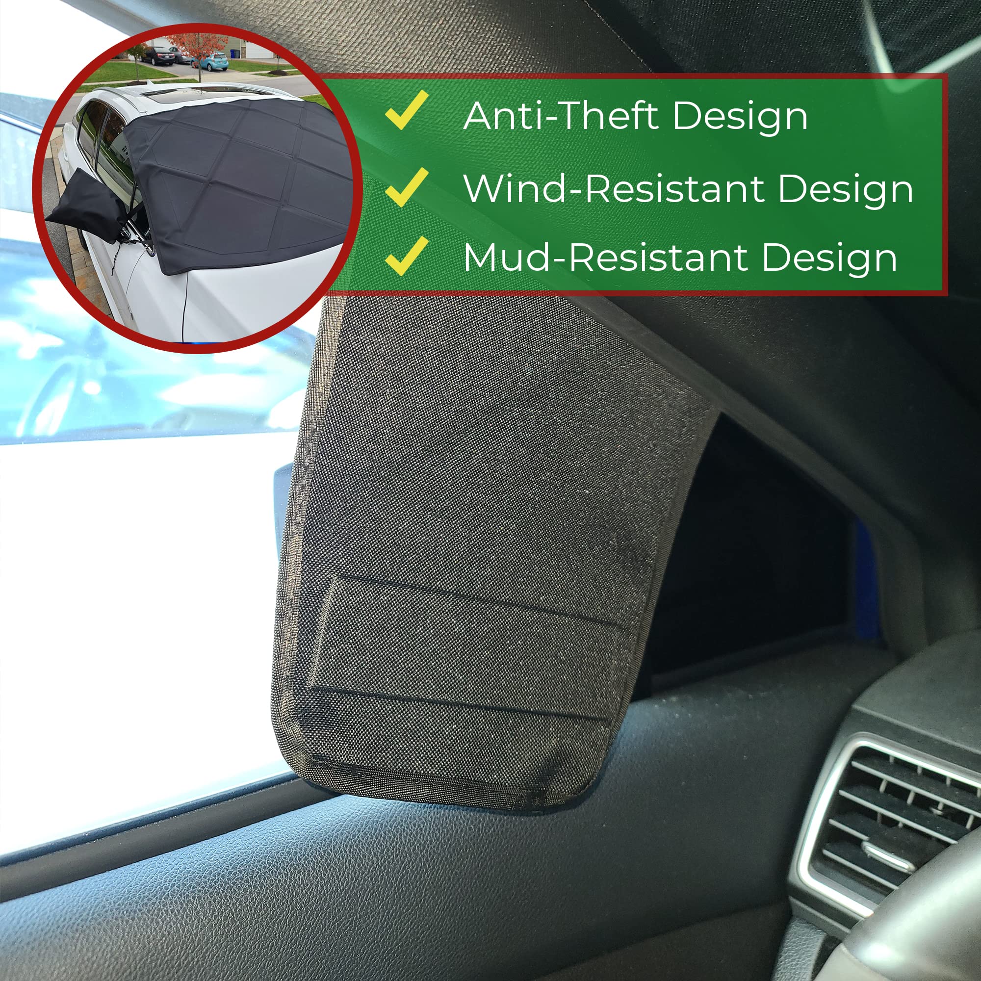 Autotech Park Snow Windshield Cover Compatible With 2004-2022 Toyota Sienna Minivan, Custom-Fit Windshield Cover For Snow, Ice A