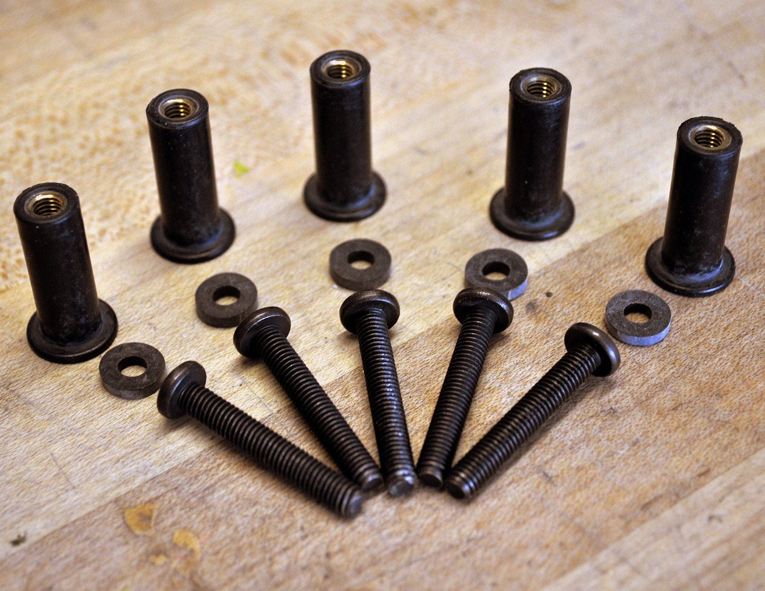 American Made Premium Upgraded Well Nut & Screw Kit Compatible With Harley Road Glide Windshield, Sae, Not Metric, 1/4'' Longer 