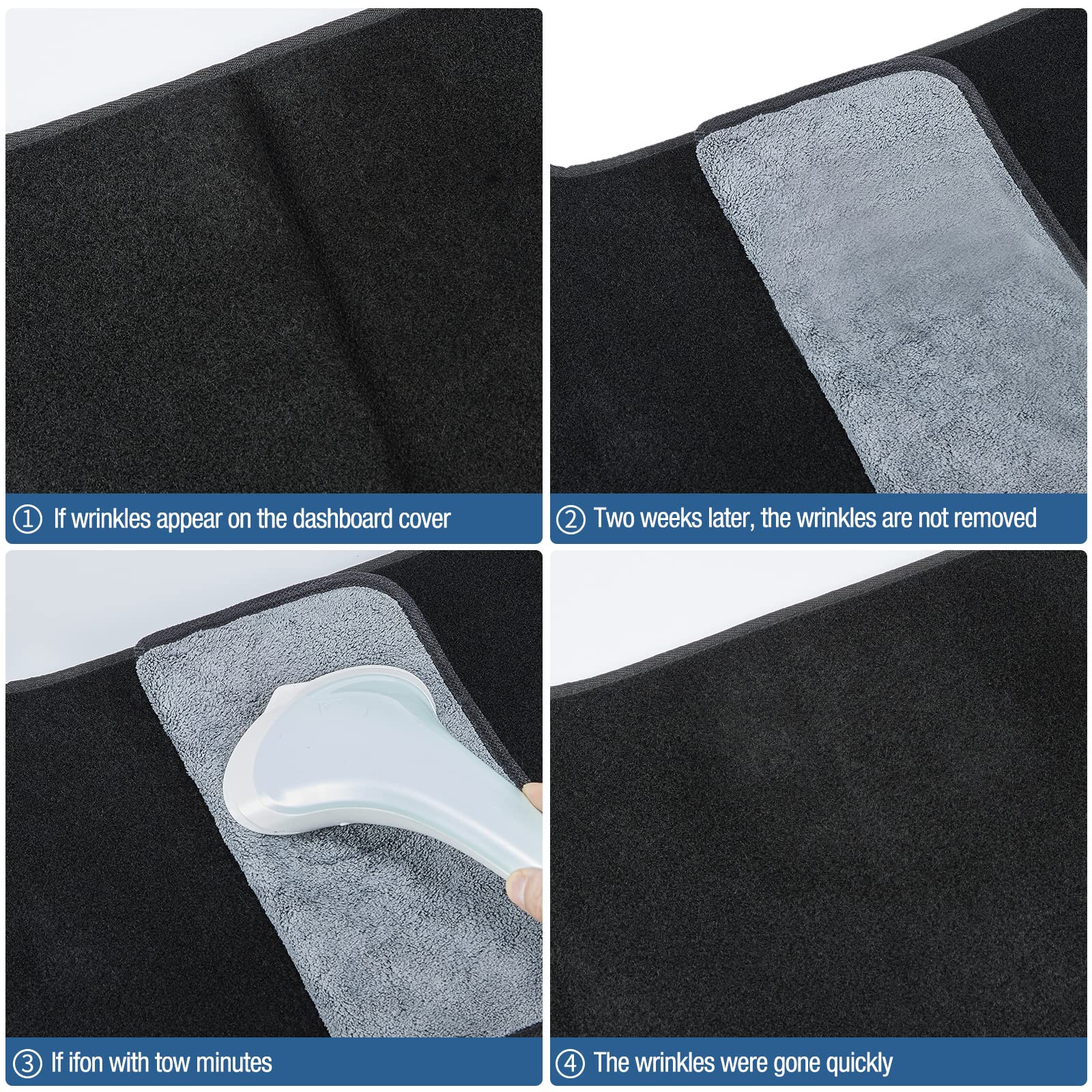 Berksyde Dashboard Dash Cover Mat Carpet Compatible With 2010-2013 Mazda 3 Sedan/Hatchback/Mazdaspeed 3(Black)