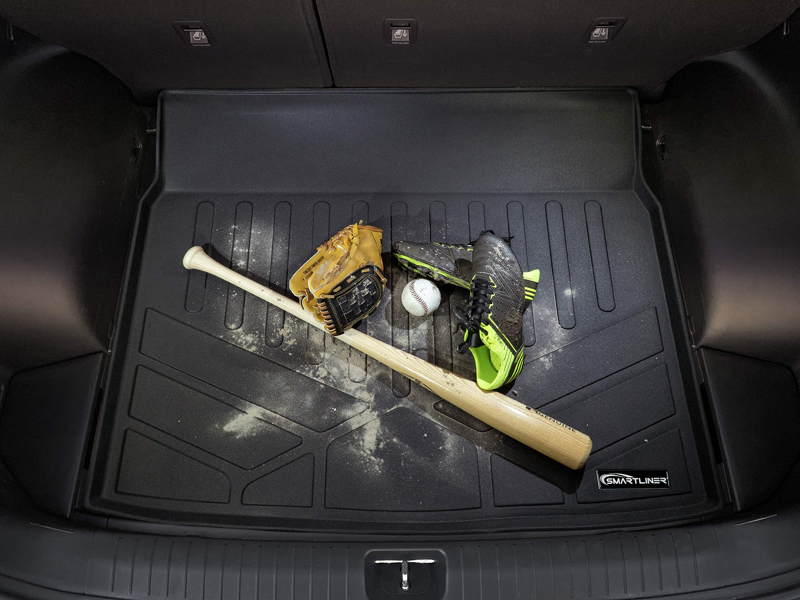 Smartliner All Weather Custom Fit Cargo Liner Trunk Floor Mat Black Compatible With 2019-2022 Toyota Rav4 - All Models