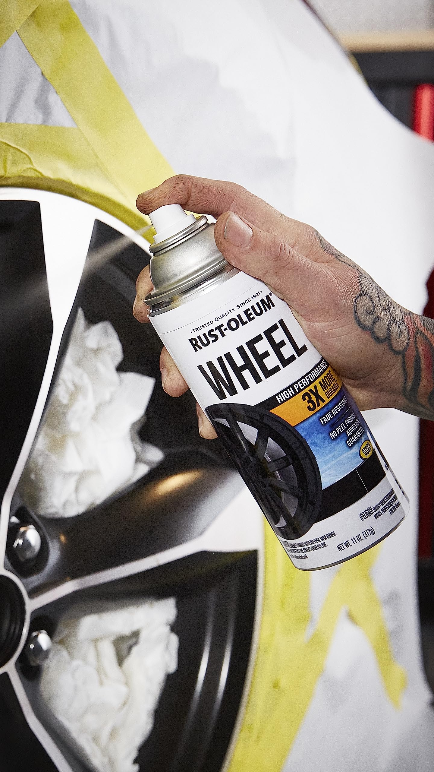Rust-Oleum 366438 High Performance Wheel Spray Paint, 11 oz, Matte Black