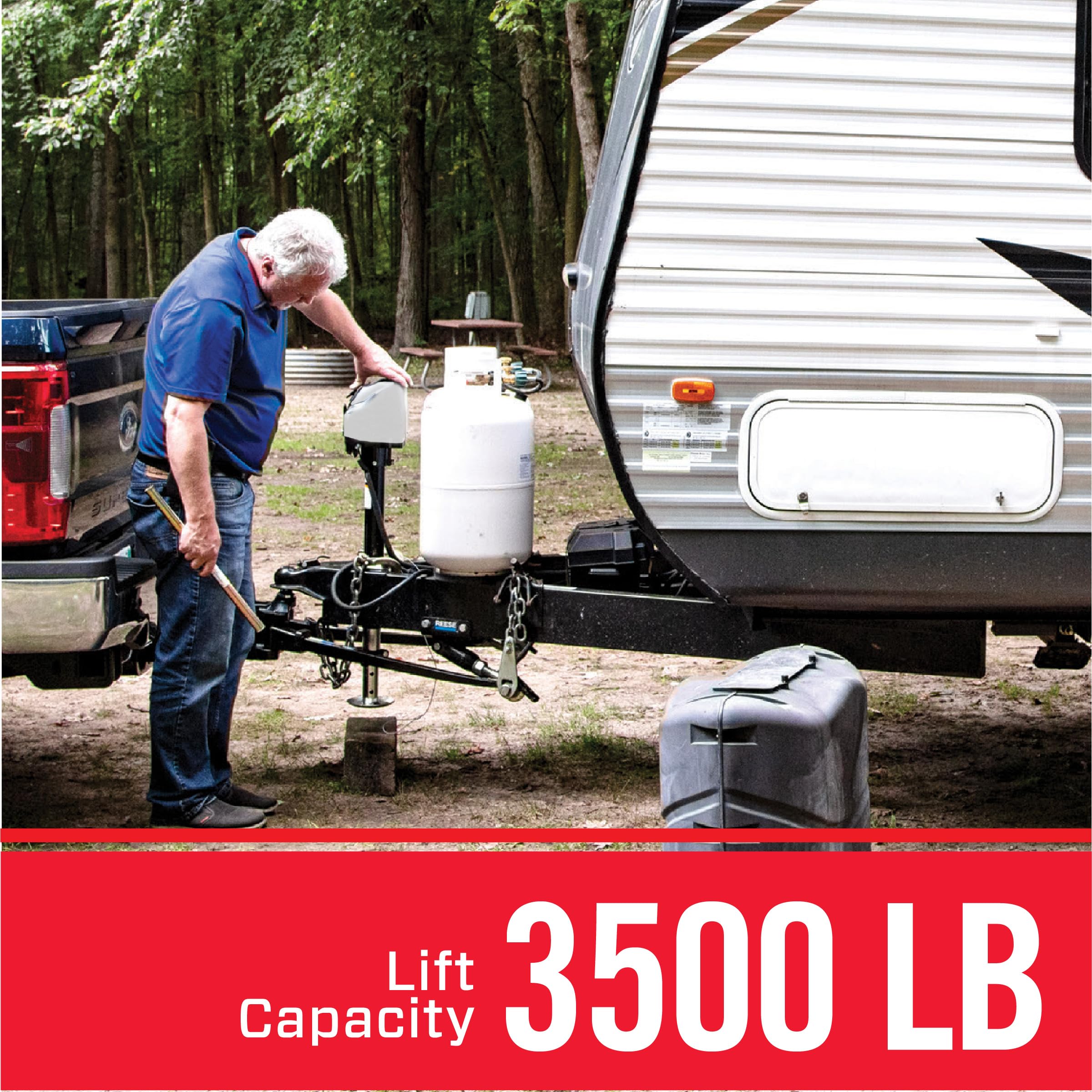 Bulldog 500188 White A-Frame Jack With Powered Drive, 3,500 Lbs.
