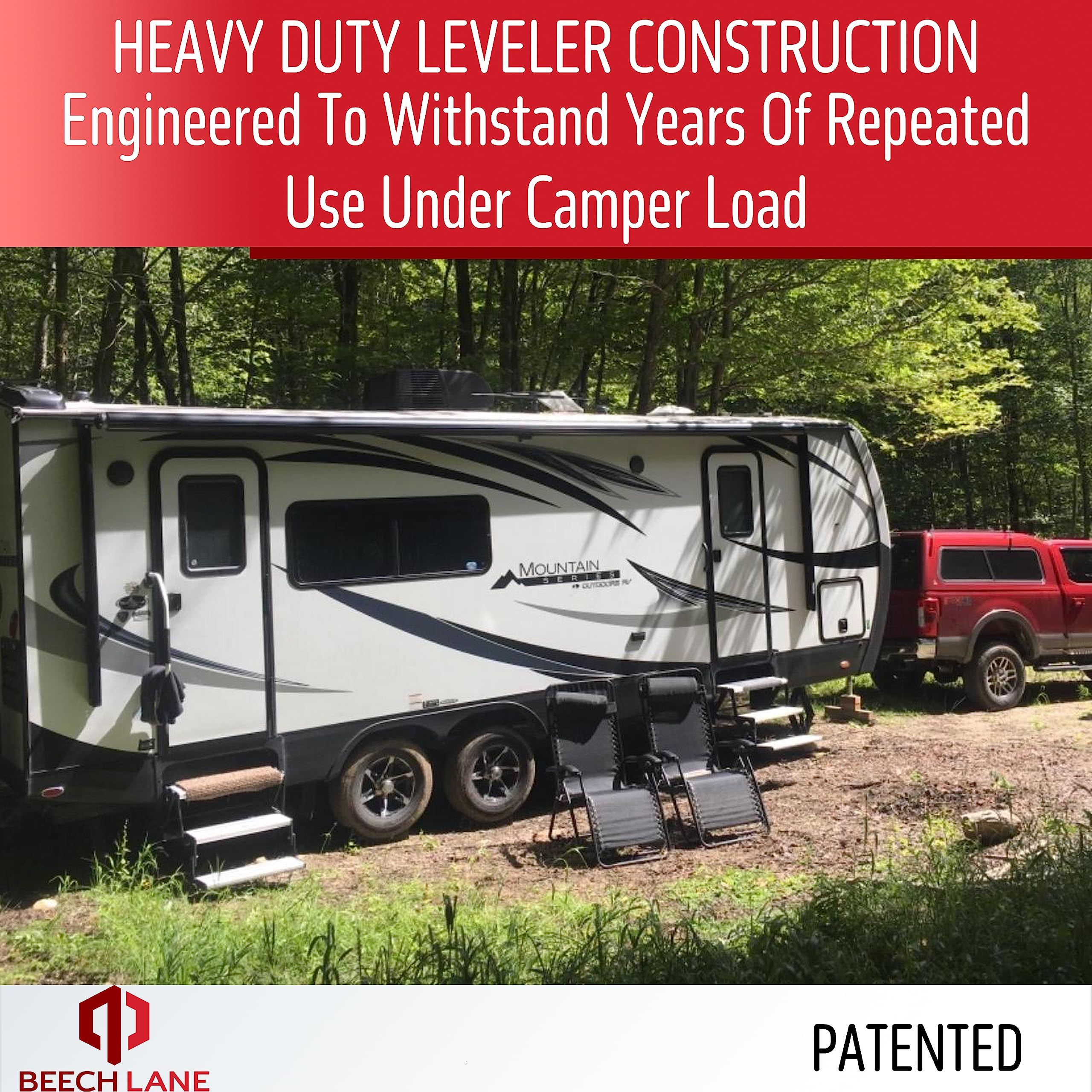 Beech Lane Camper Leveler 2 Pack With Carrying Bag - Precise Camper Leveling, Includes Two Curved Levelers, Two Chocks, Two Rubb