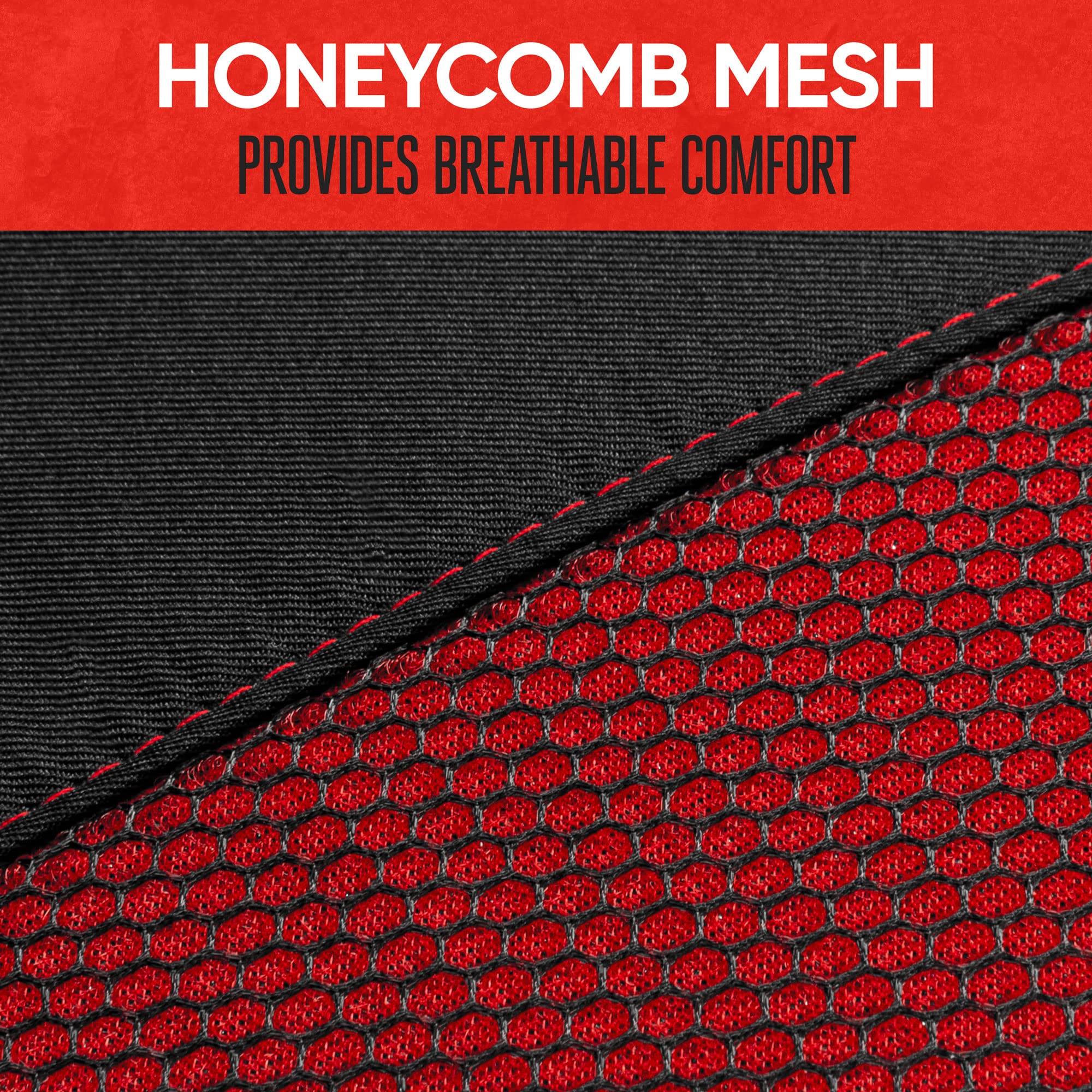 Motor Trend Red Mesh Car Seat Covers For Front Seats - Premium High Back Automotive Seat Covers, Made For Vehicles With Integrat