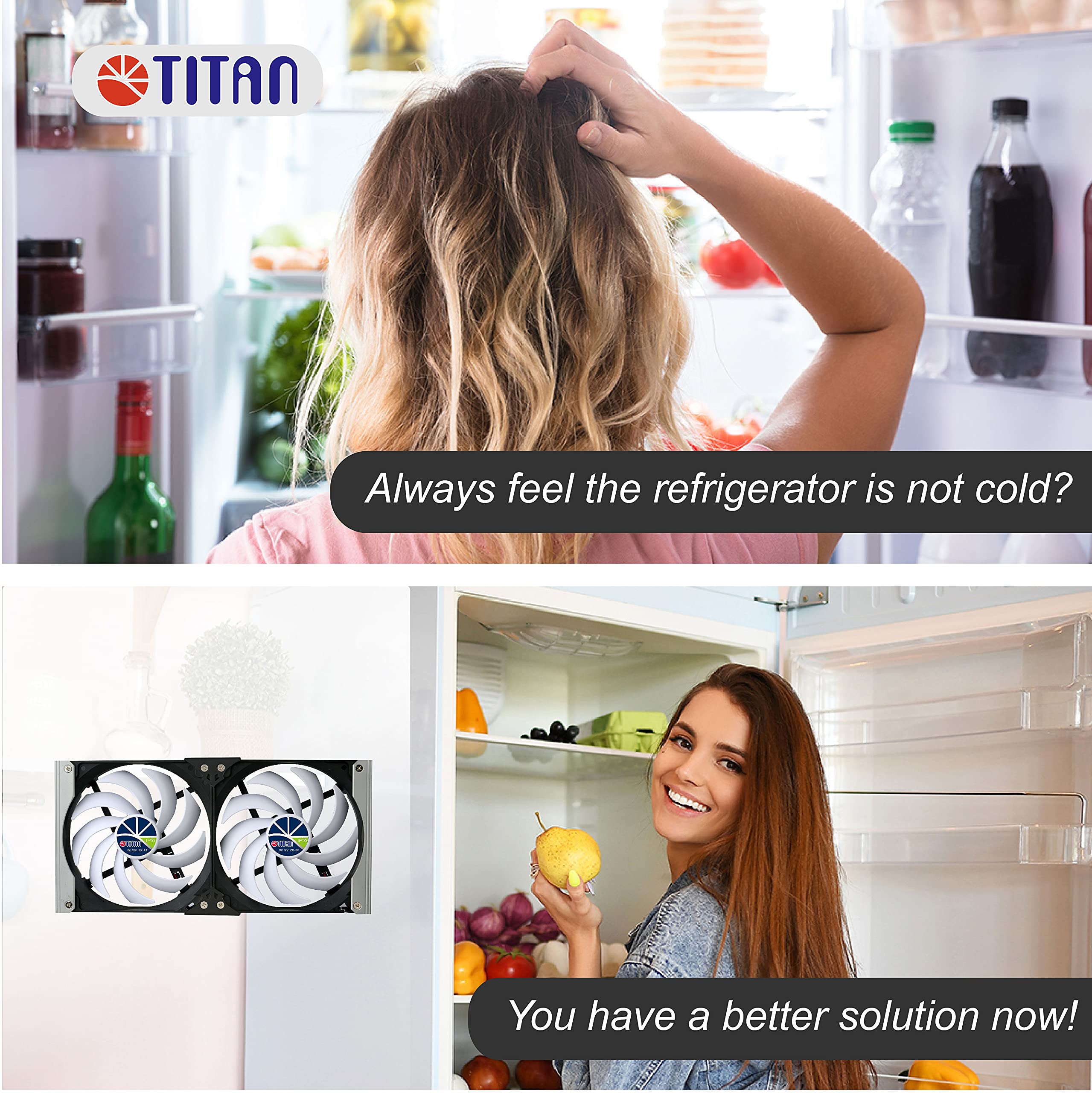TITAN 12V DC Double Rack Mount Cooling Fan - 90mm, Speed Controller, Red, TTC-SC22 Series