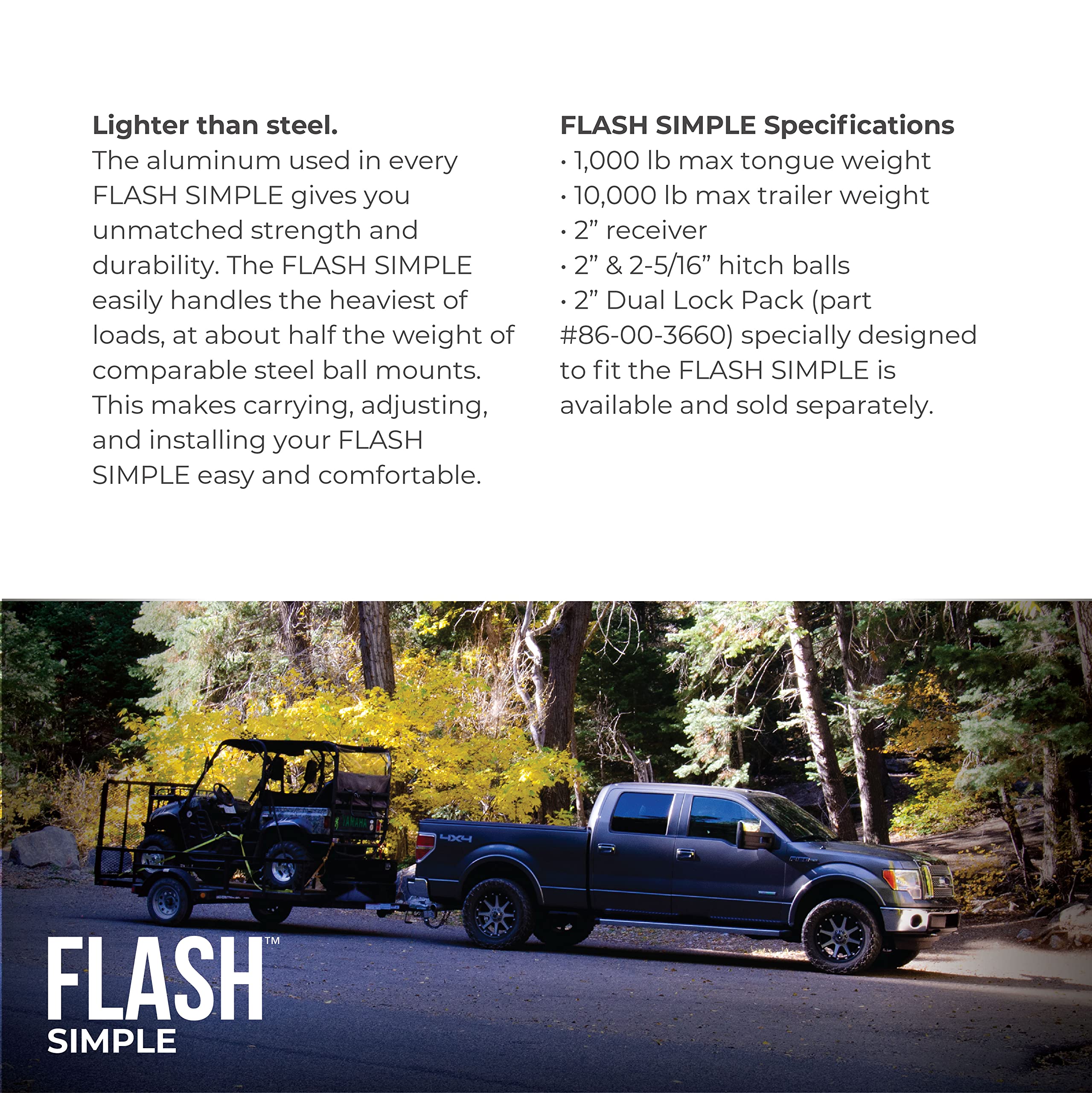 Fastway Flash 42-00-2900 E Series Adjustable Aluminum Ball Mount With 10 Inch Drop, 2 Inch Shank, And Chrome Plated Balls