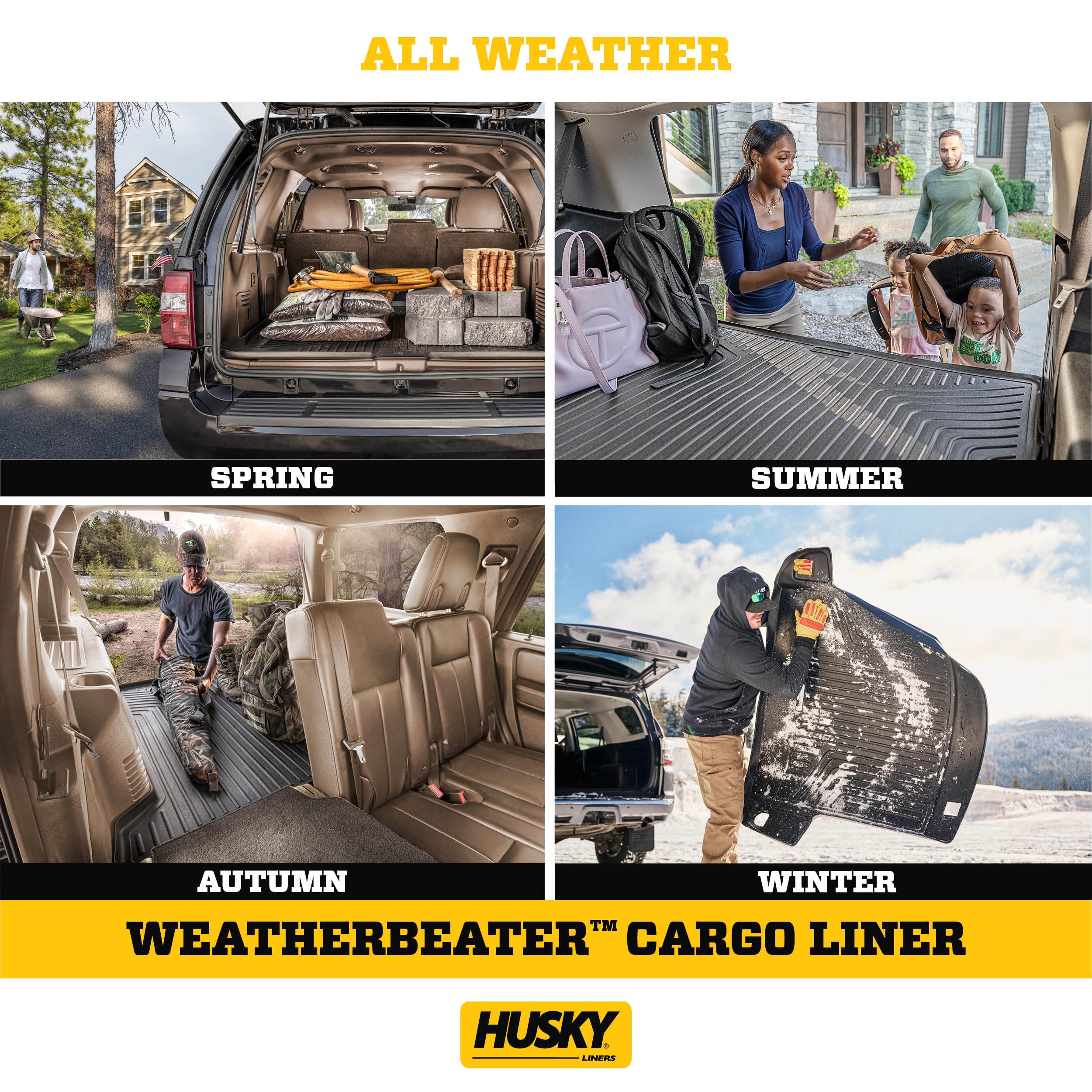 Husky Liners Weatherbeater Cargo Liner | Fits 2013-2019 Ford Escape, 2013-2016 Ford Kuga | 1-pc Tan - 23743