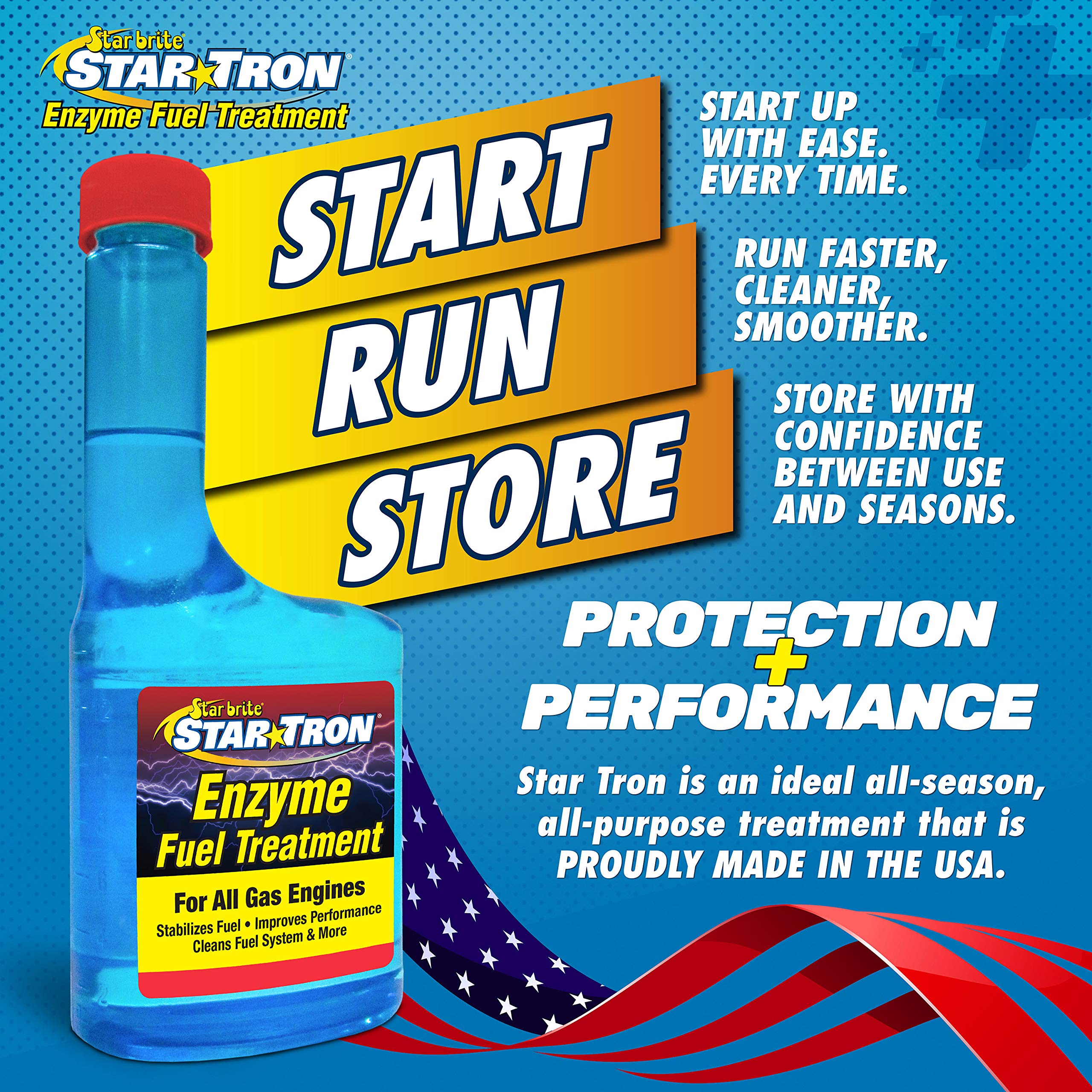 Star Brite Star Tron Enzyme Fuel Treatment, Small Engine Formula, 16 Fl Oz Treats Up To 96 Gals Gas Additive Rejuvenates & Stabi