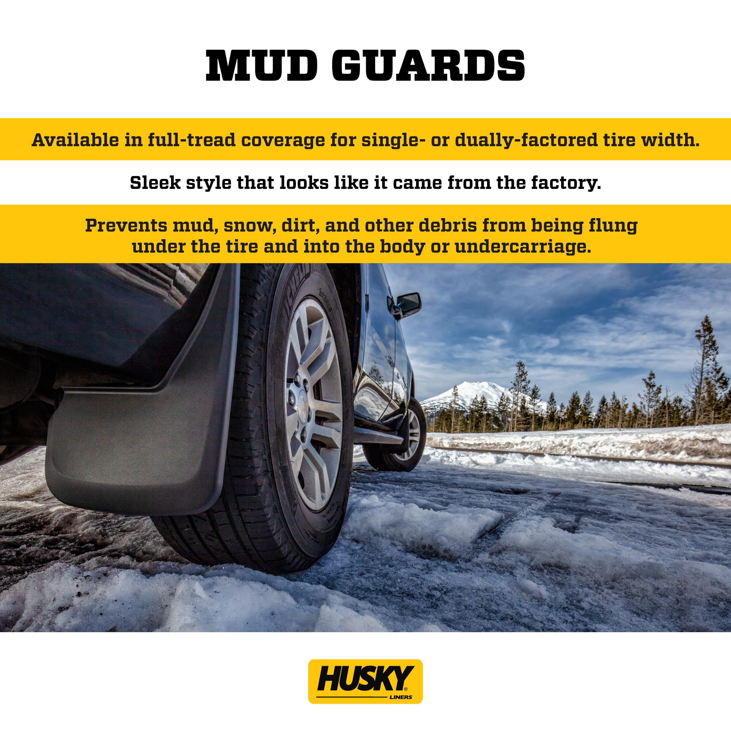 Husky Liners - Rear Mud Guards  2009 - 2023 Dodge Ram 1500 Classic, 2010 - 2018 Dodge Ram 2500/3500, W/Out Oem Fender Flares, Re
