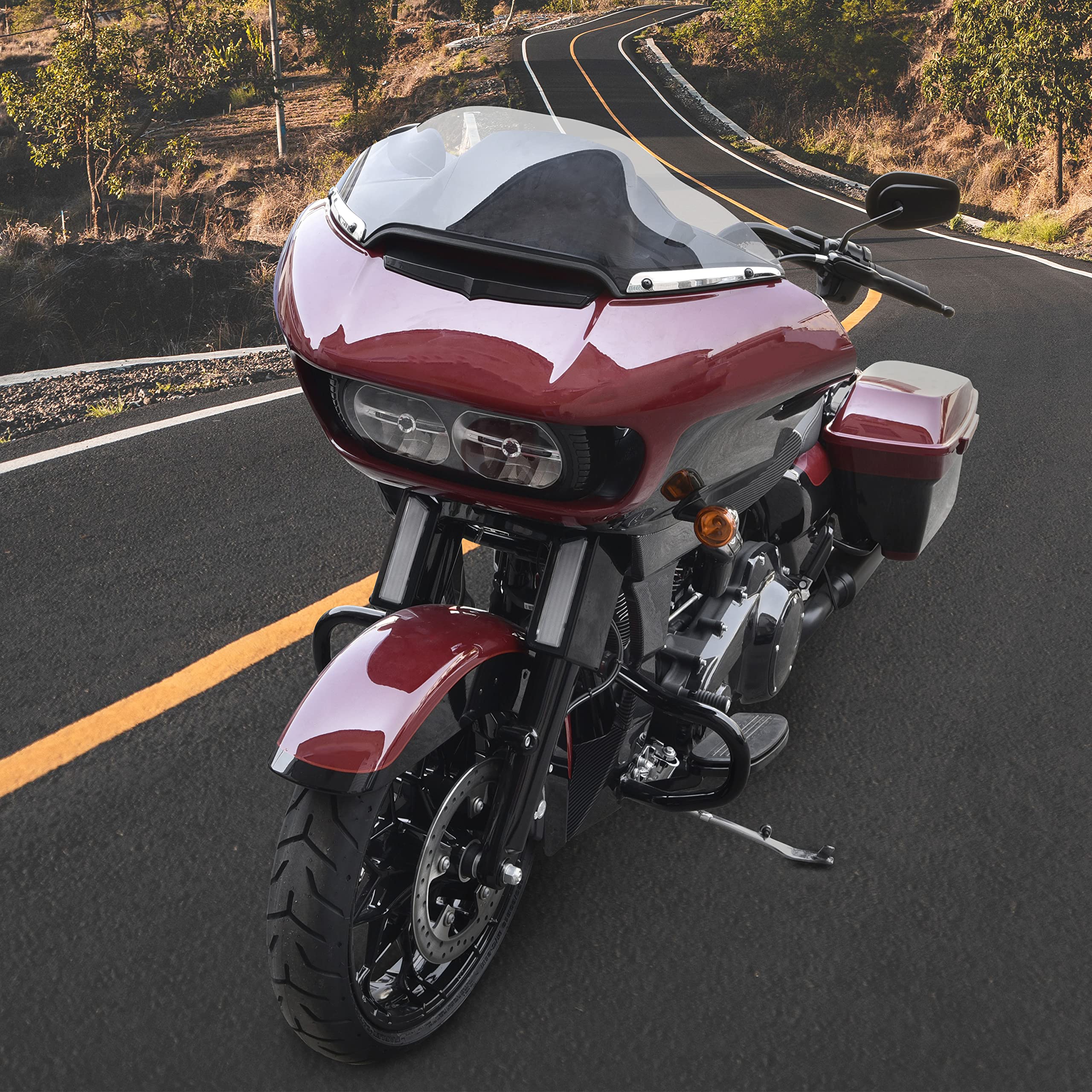 VEISUTOR Chrome Windshield Side Trim for Road Glide 15-23, Motorcycle Split Windshield Trim Windscreen Trim for Harley Road Glid