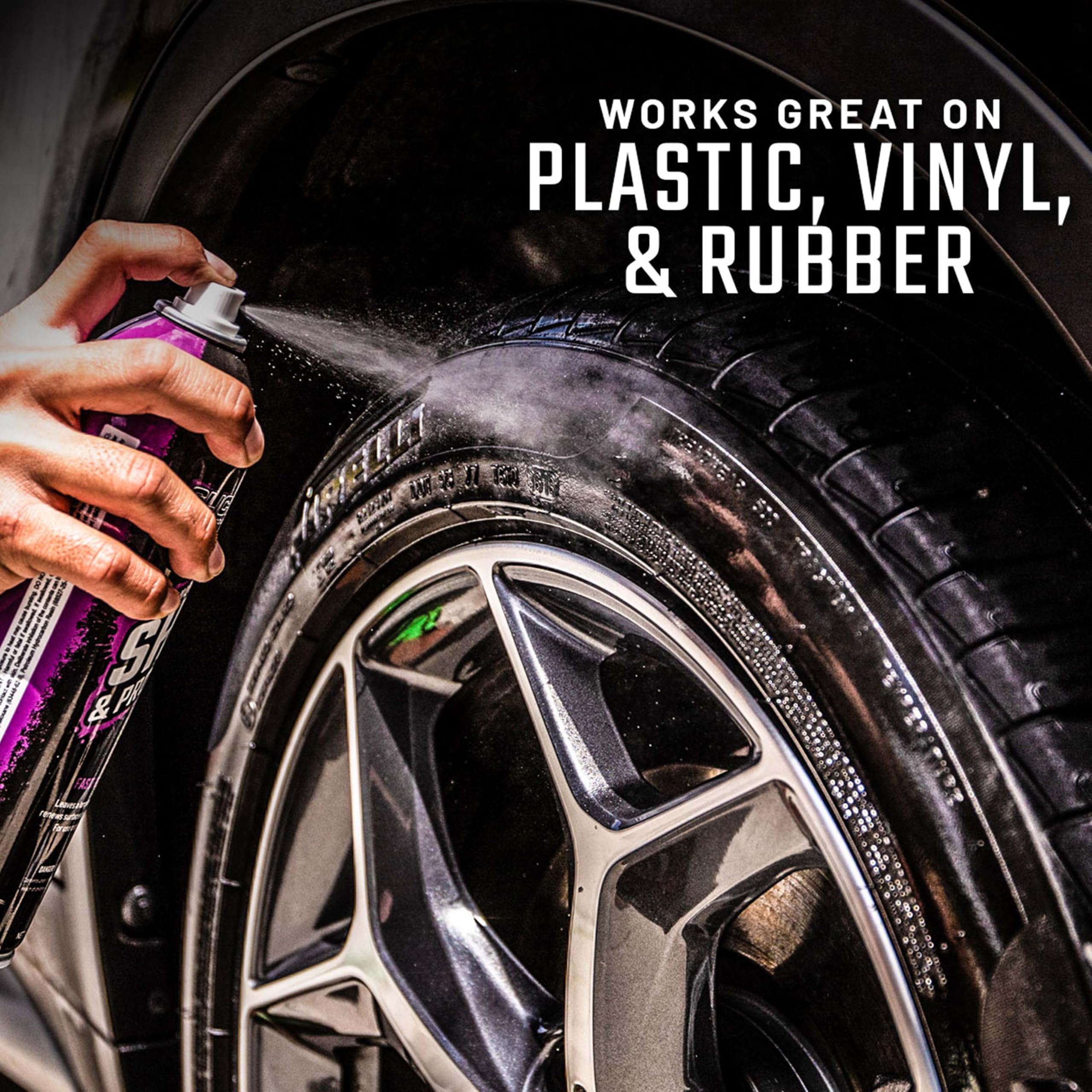 Slick Products Shine & Protectant, Long-Lasting High-Gloss Clear Coat Spray, Renew, Shine, And Protect Plastic, Vinyl, Rubber, T